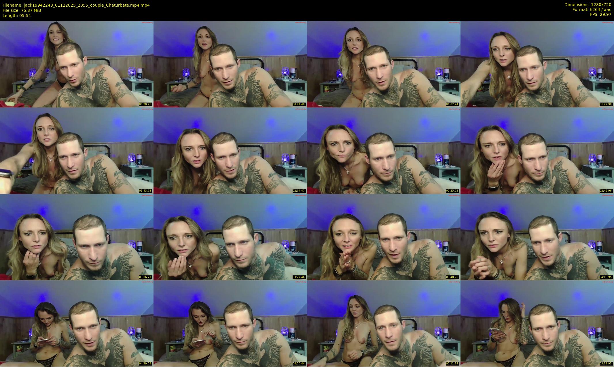 jack19942248 — 6 minute Chaturbate couple cam show recording, 720p, Dec 1, 2025