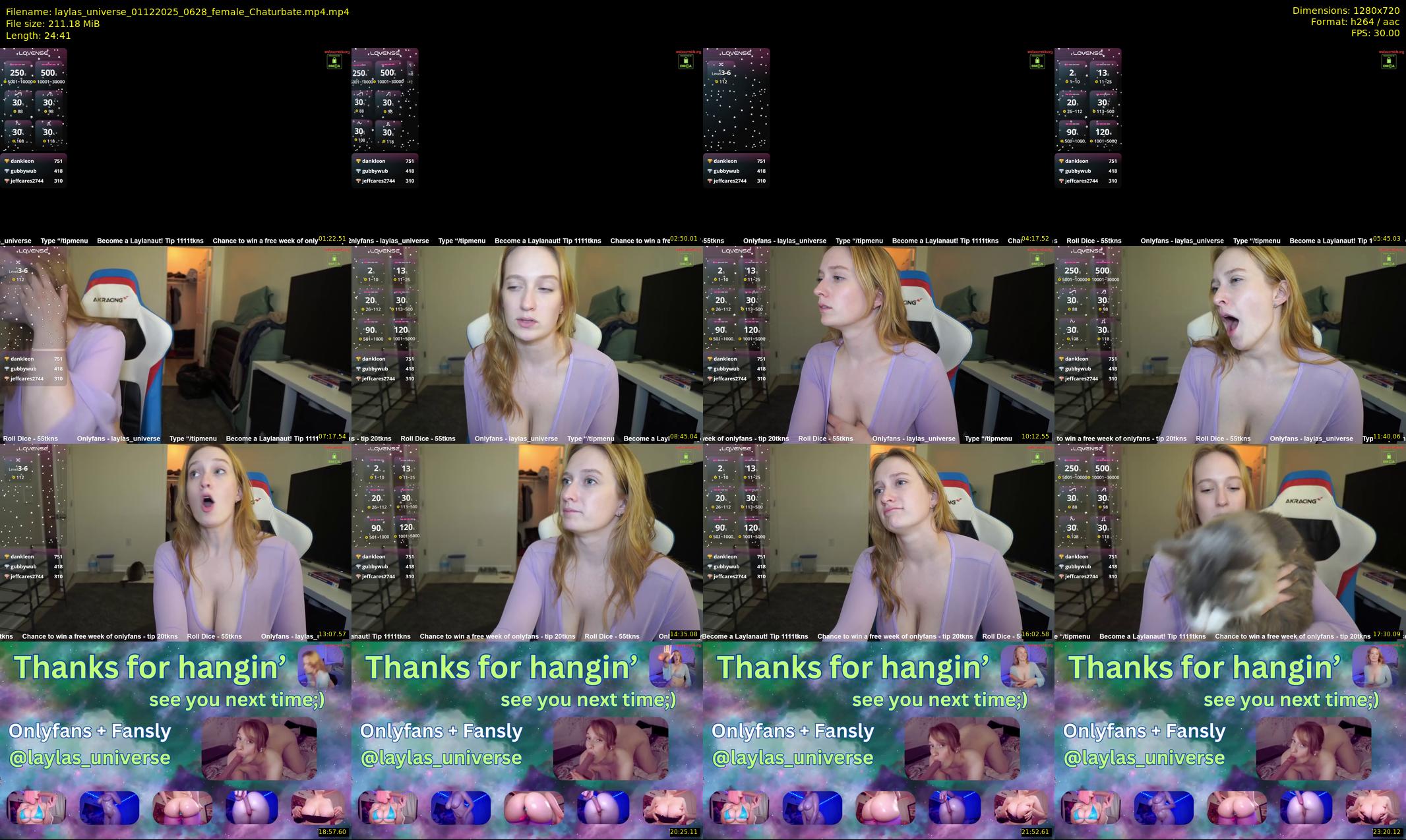 laylas_universe — 25 minute Chaturbate female cam show recording, 720p, Dec 1, 2025