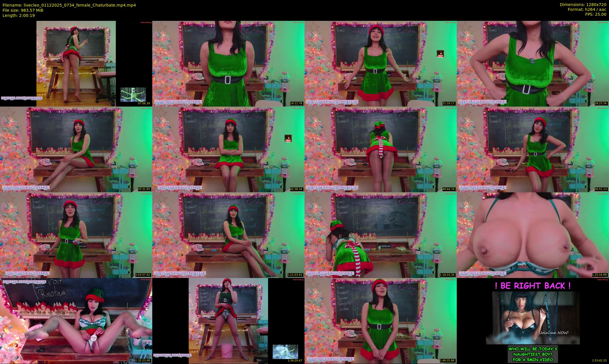 livecleo — 121 minute Chaturbate female cam show recording, 720p, Dec 1, 2025