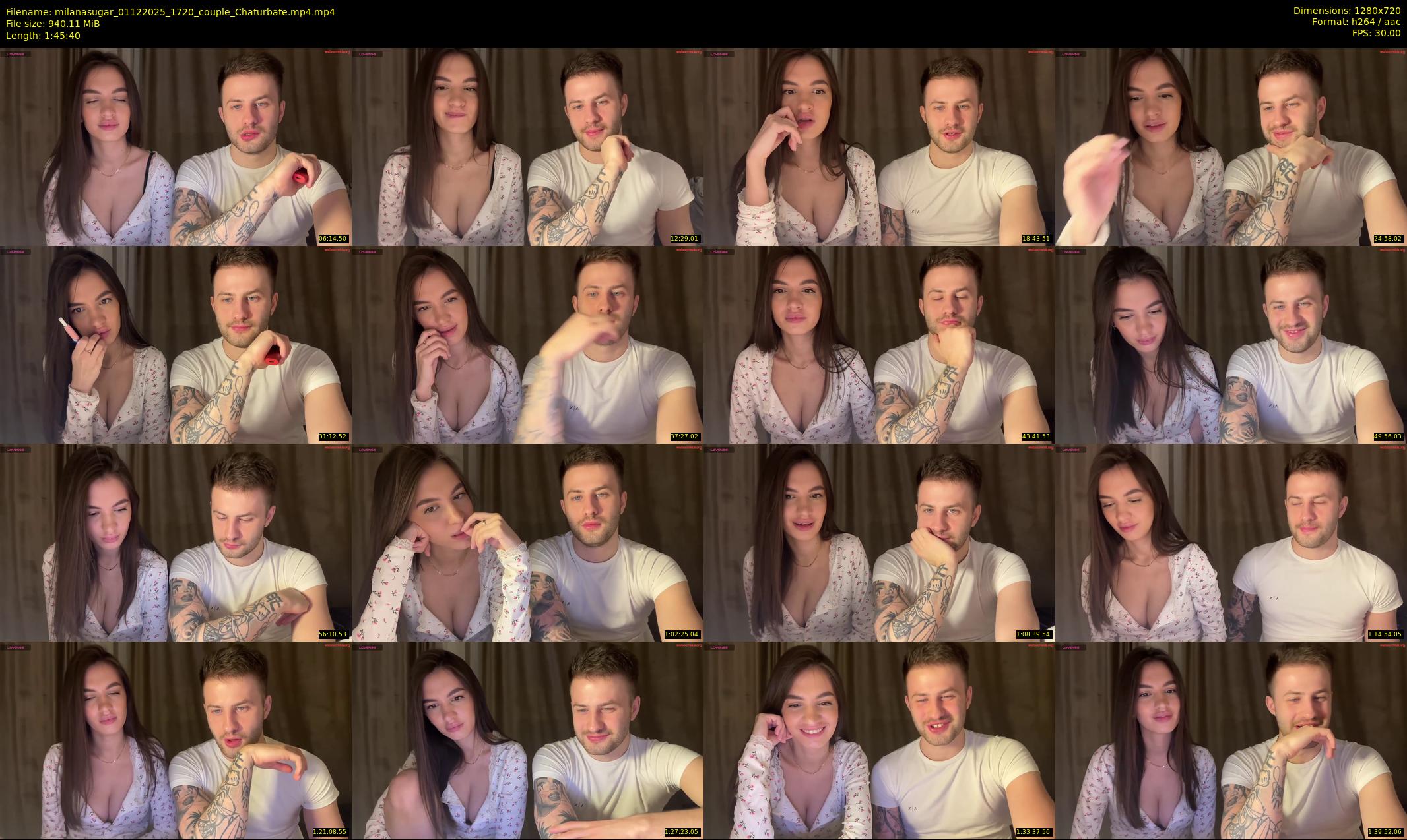 milanasugar — 106 minute Chaturbate couple cam show recording, 720p, Dec 1, 2025