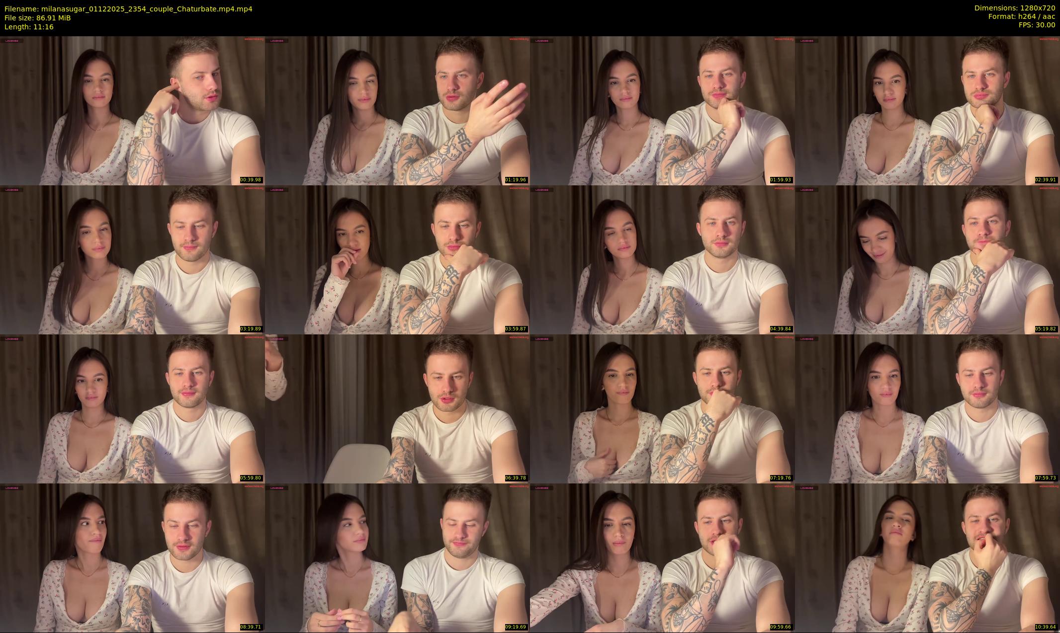 milanasugar — 12 minute Chaturbate couple cam show recording, 720p, Dec 1, 2025