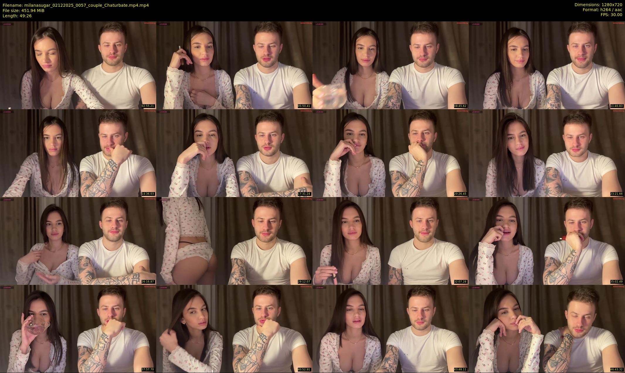 milanasugar — 50 minute Chaturbate couple cam show recording, 720p, Dec 2, 2025