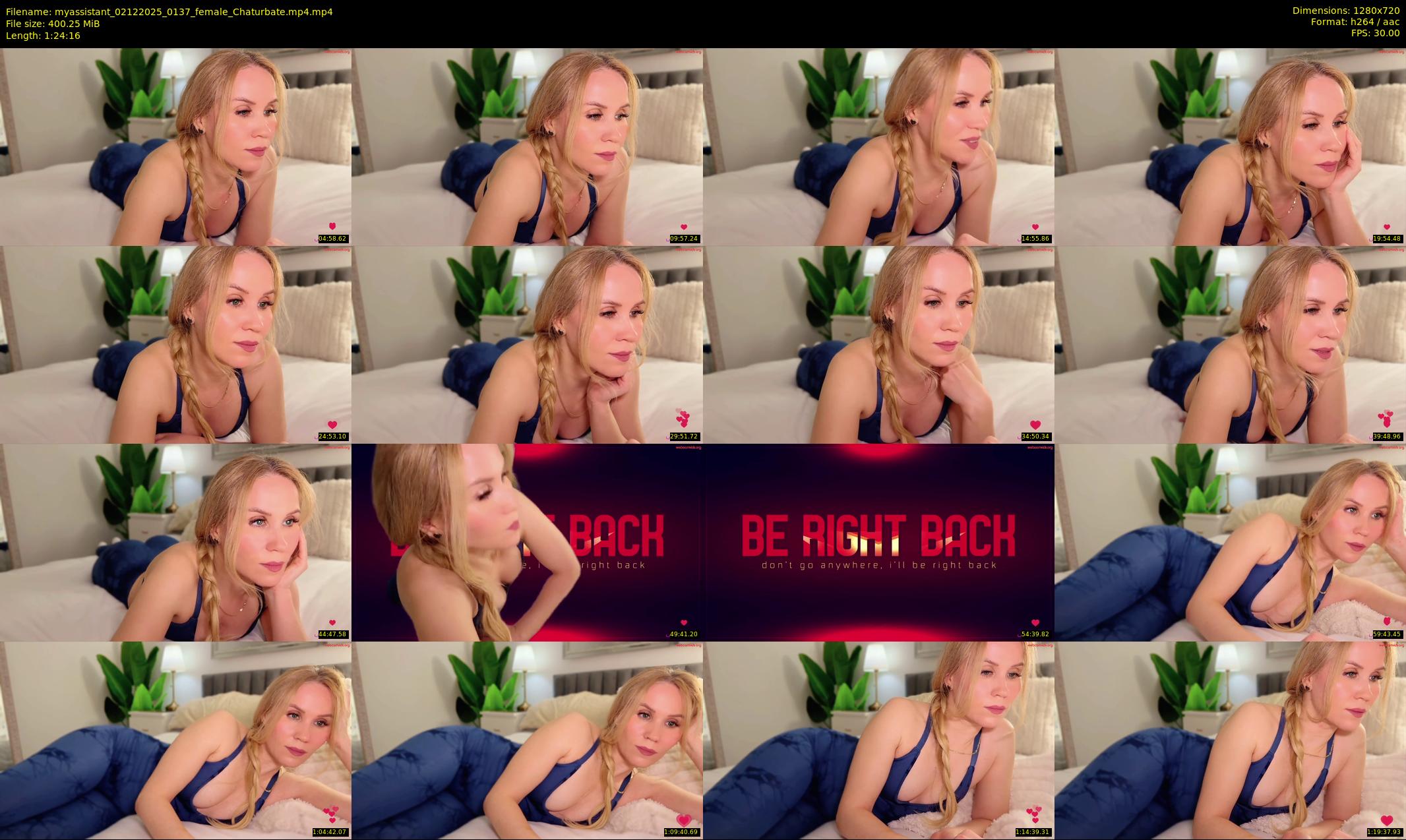 myassistant — 85 minute Chaturbate female cam show recording, 720p, Dec 2, 2025