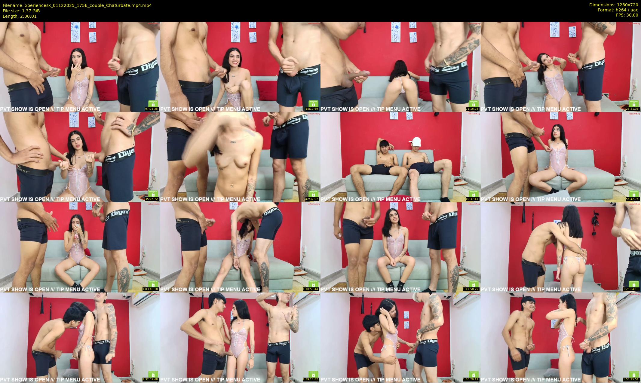 xperiencesx — 121 minute Chaturbate couple cam show recording, 720p, Dec 1, 2025