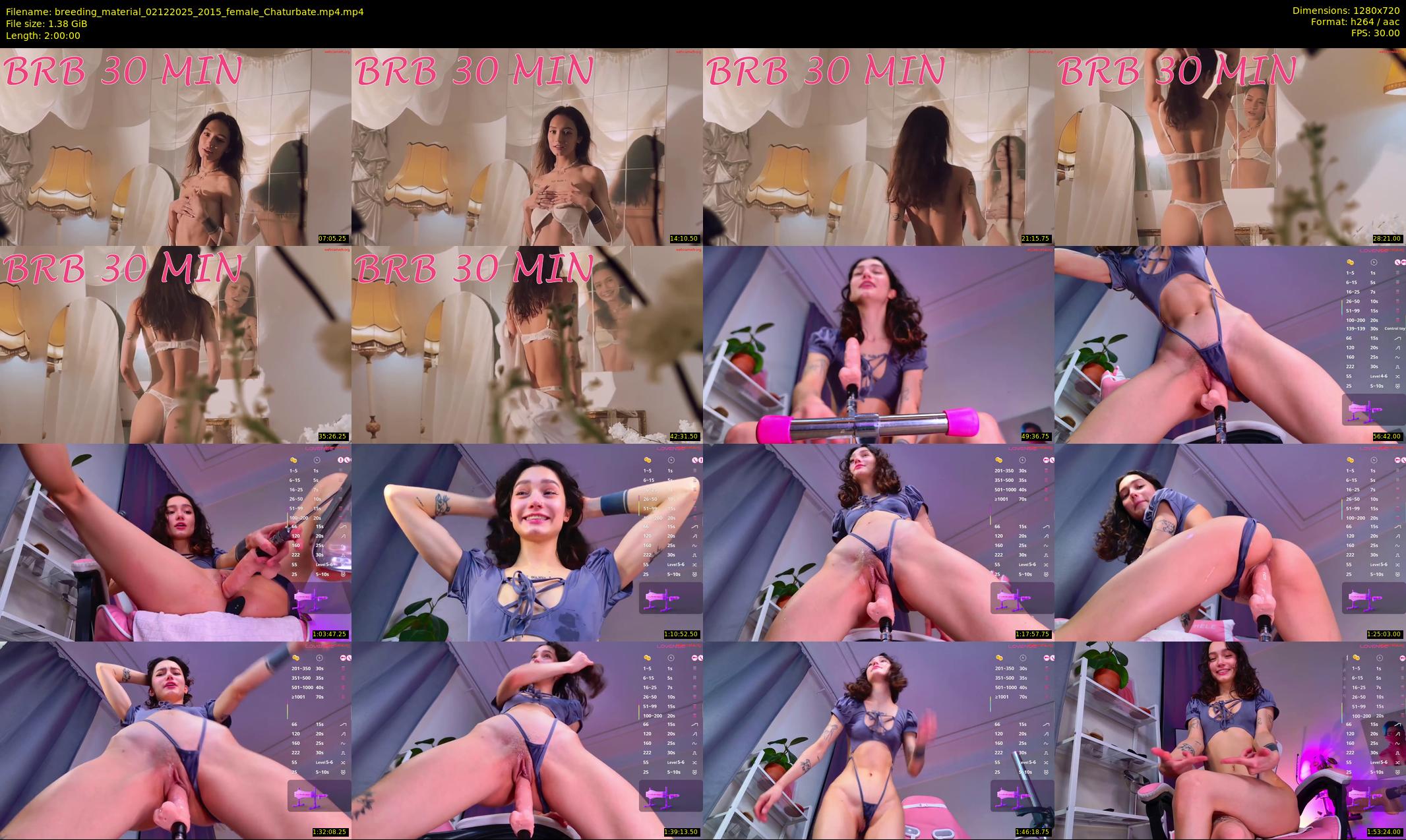 breeding_material — 120 minute Chaturbate female cam show recording, 720p, Dec 2, 2025