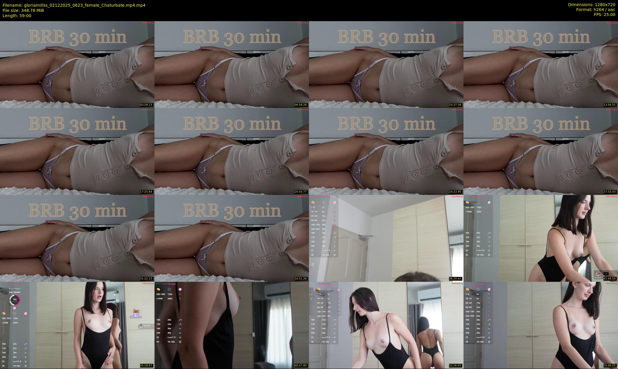 gloriamillss — 59 minute Chaturbate female cam show recording, 720p, Dec 2, 2025