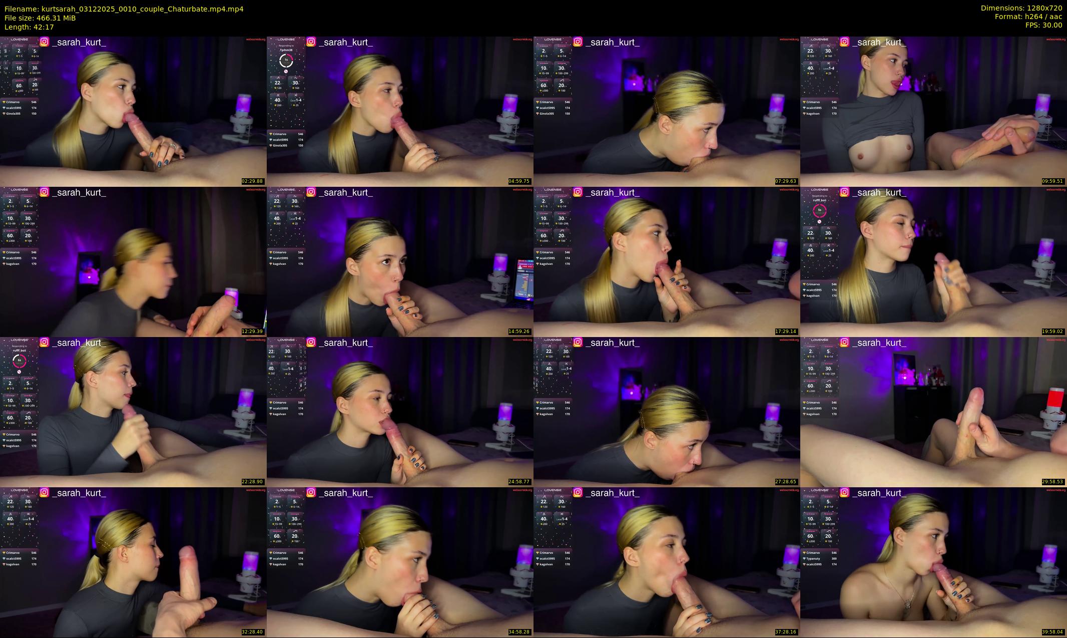 kurtsarah — 43 minute Chaturbate couple cam show recording, 720p, Dec 3, 2025
