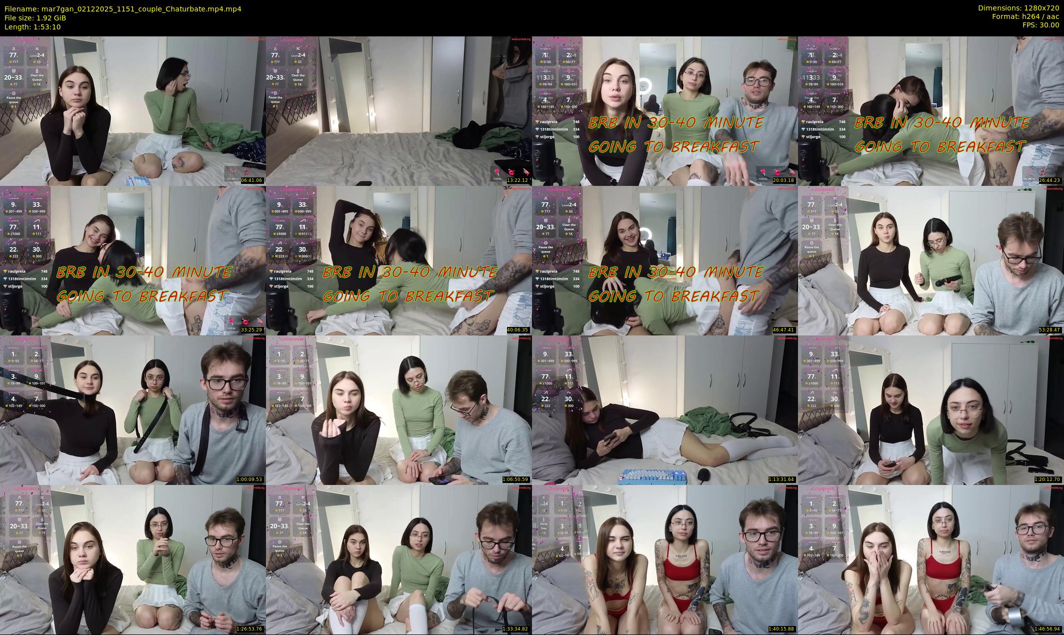 mar7gan — 114 minute Chaturbate couple cam show recording, 720p, Dec 2, 2025