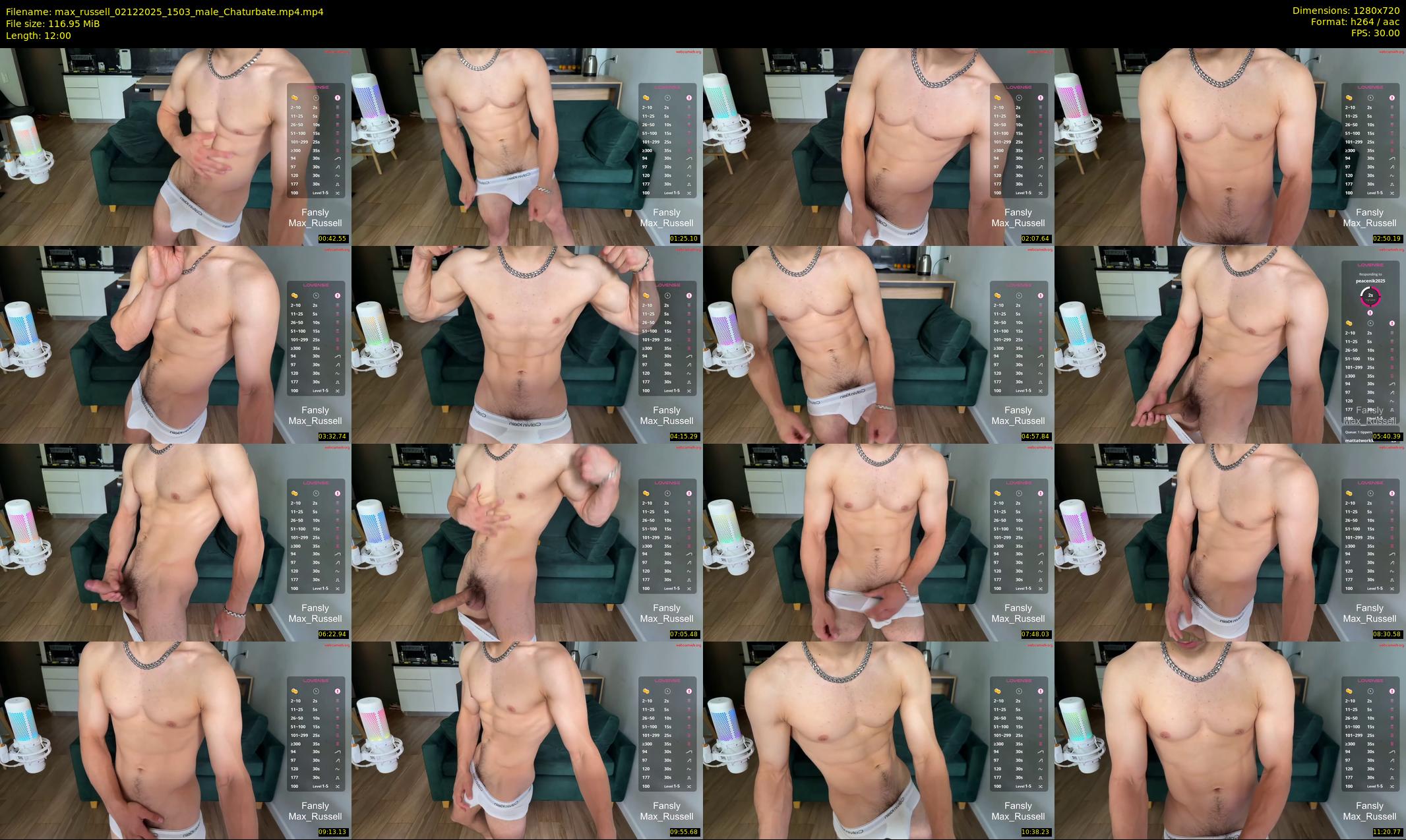 max_russell — 12 minute Chaturbate male cam show recording, 720p, Dec 2, 2025
