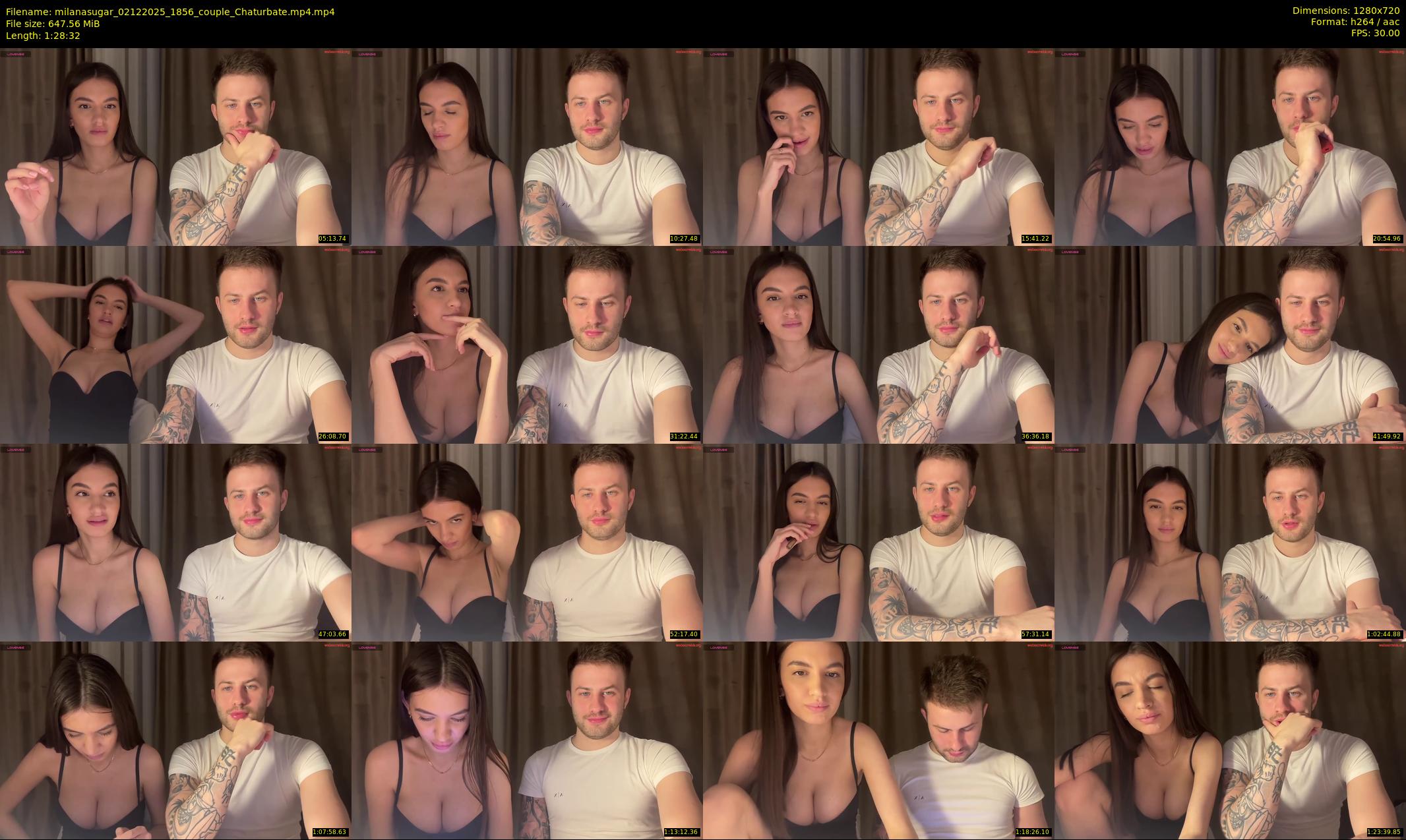 milanasugar — 89 minute Chaturbate couple cam show recording, 720p, Dec 2, 2025