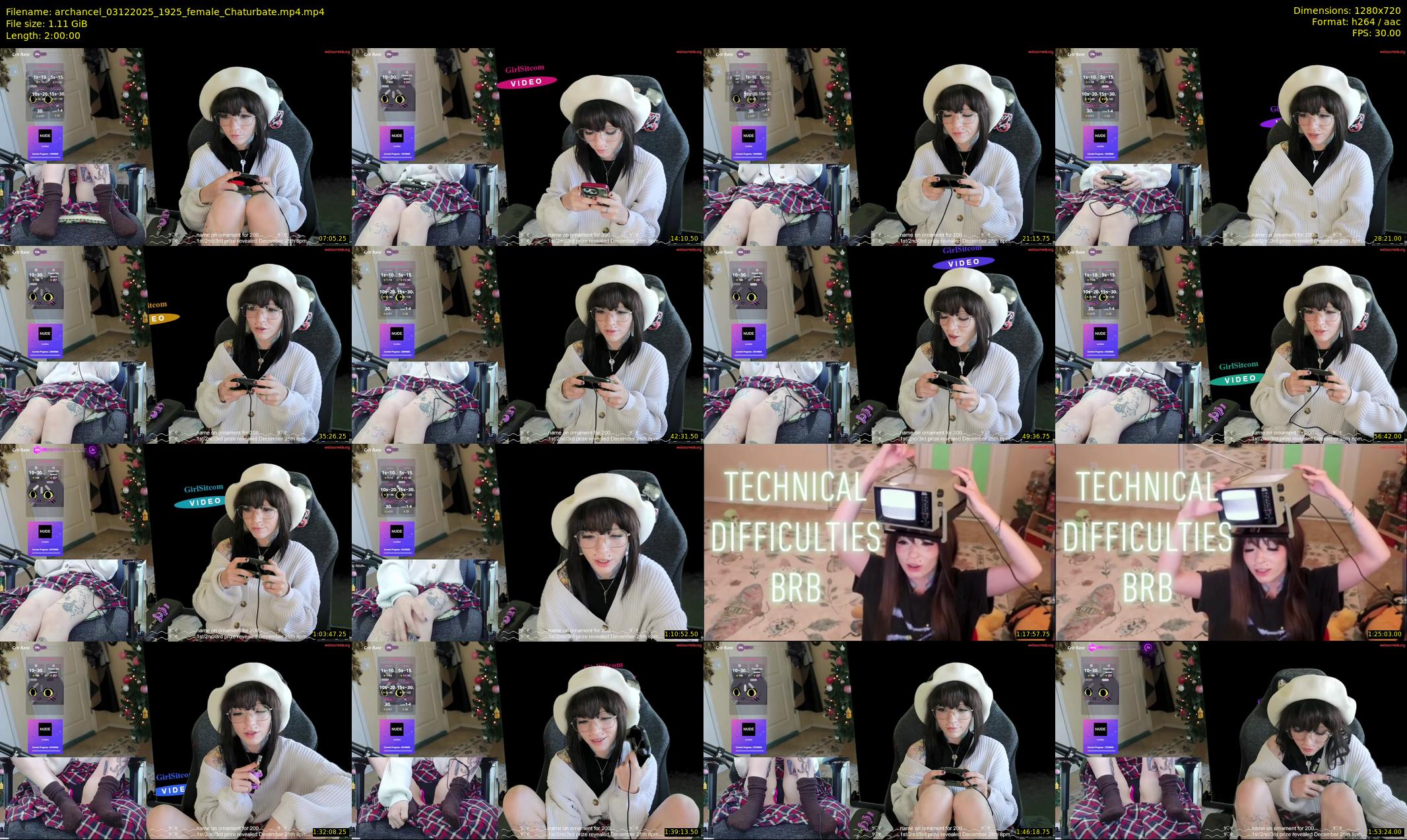 archancel — 120 minute Chaturbate female cam show recording, 720p, Dec 3, 2025