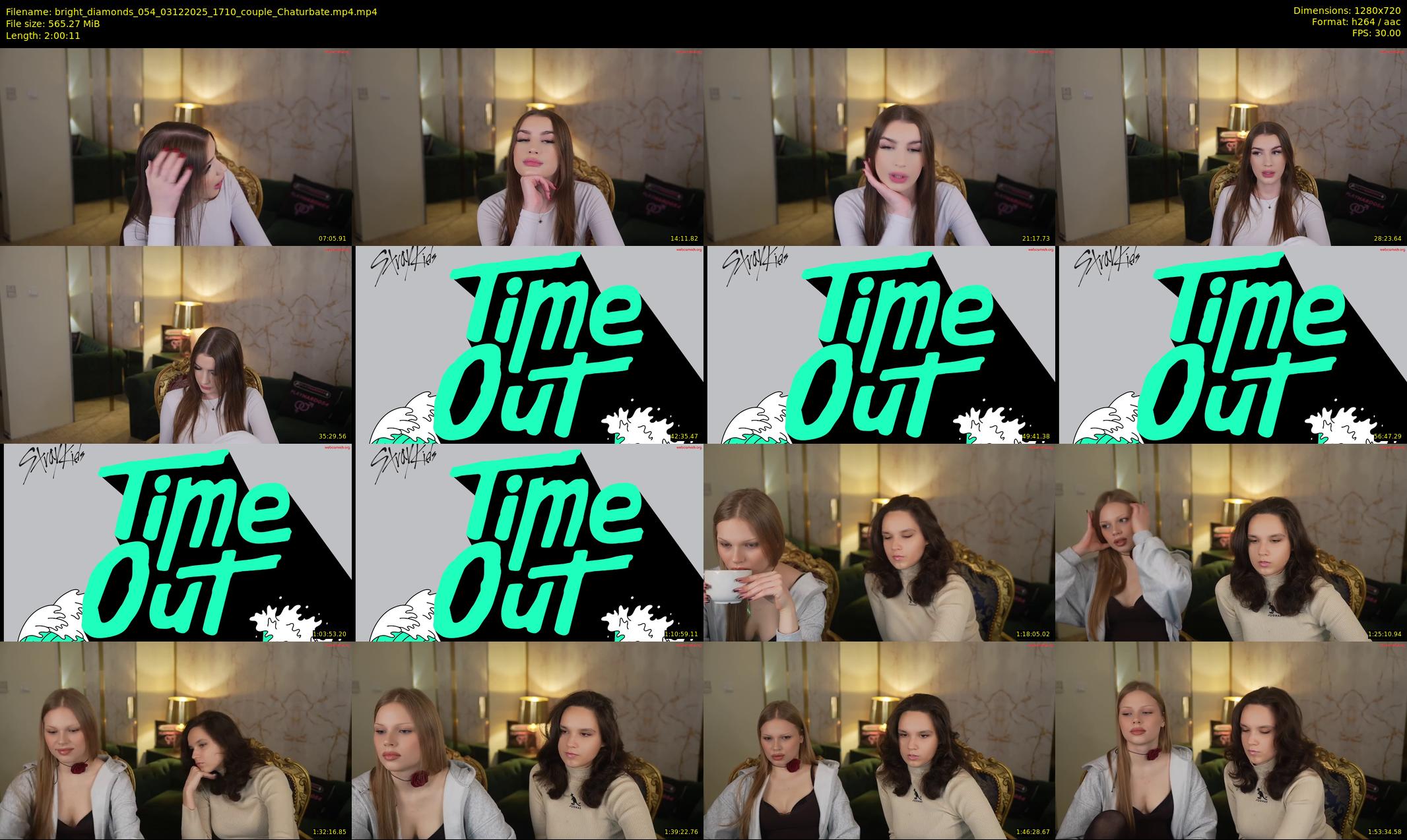 bright_diamonds_054 — 121 minute Chaturbate couple cam show recording, 720p, Dec 3, 2025