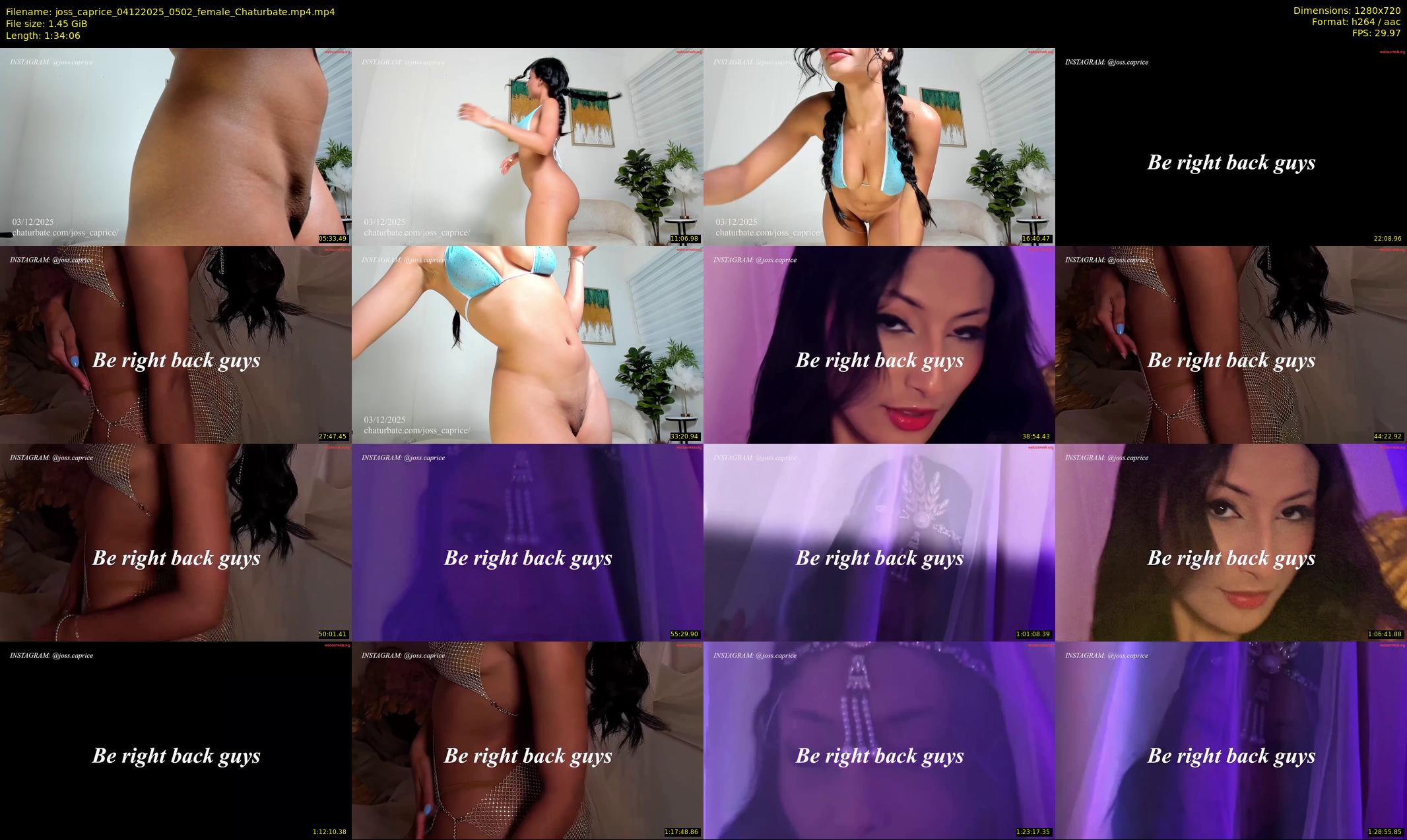 joss_caprice — 95 minute Chaturbate female cam show recording, 720p, Dec 4, 2025