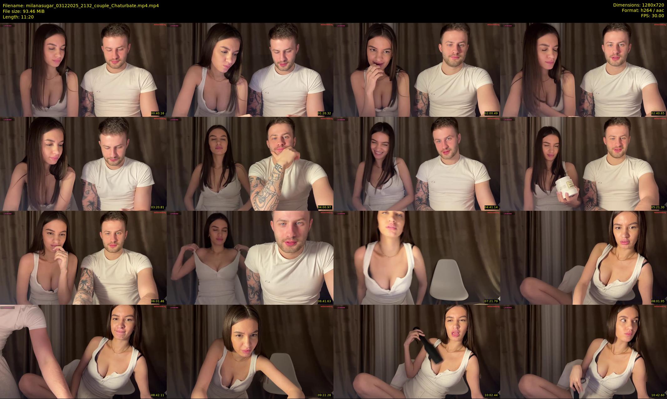milanasugar — 12 minute Chaturbate couple cam show recording, 720p, Dec 3, 2025