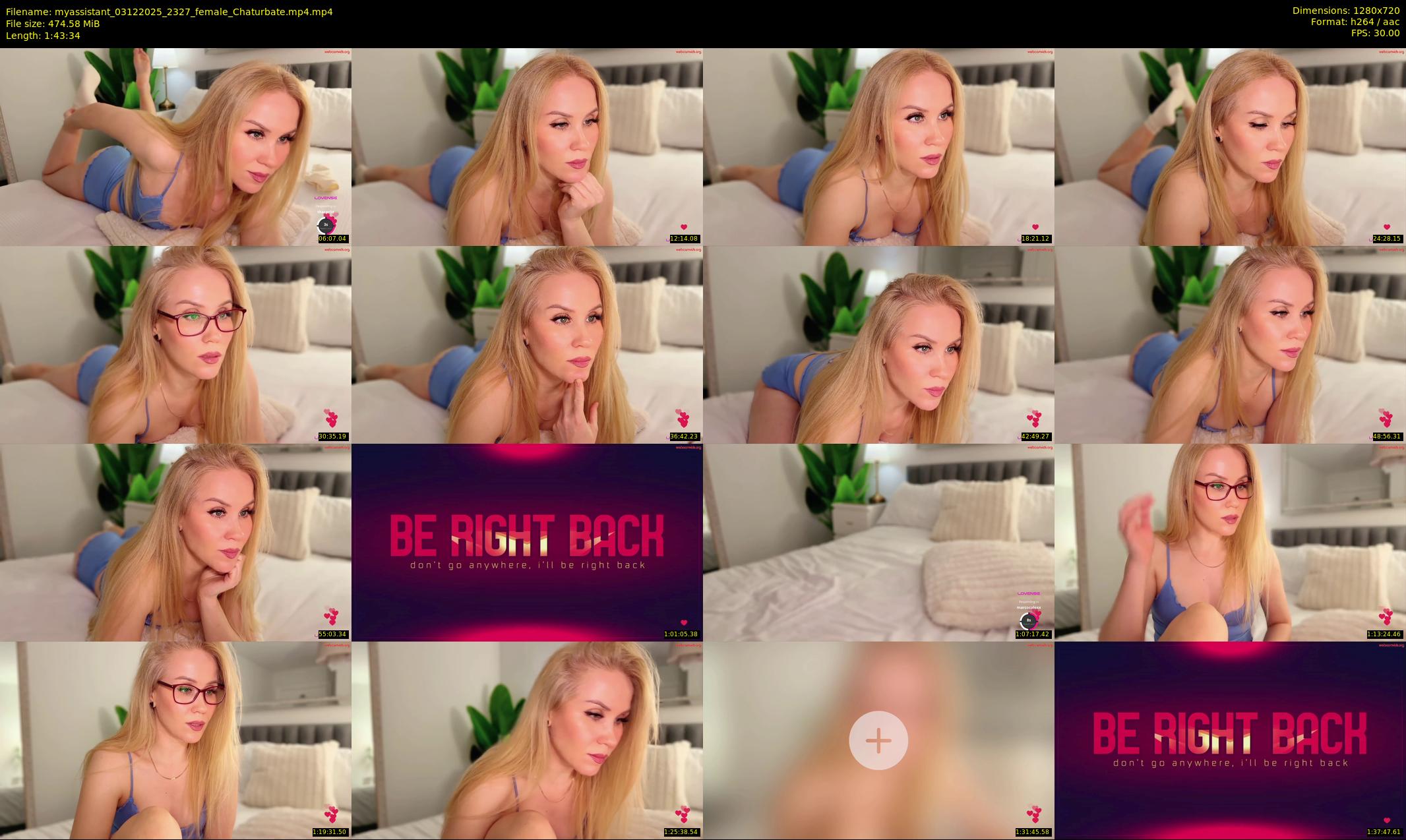 myassistant — 104 minute Chaturbate female cam show recording, 720p, Dec 3, 2025