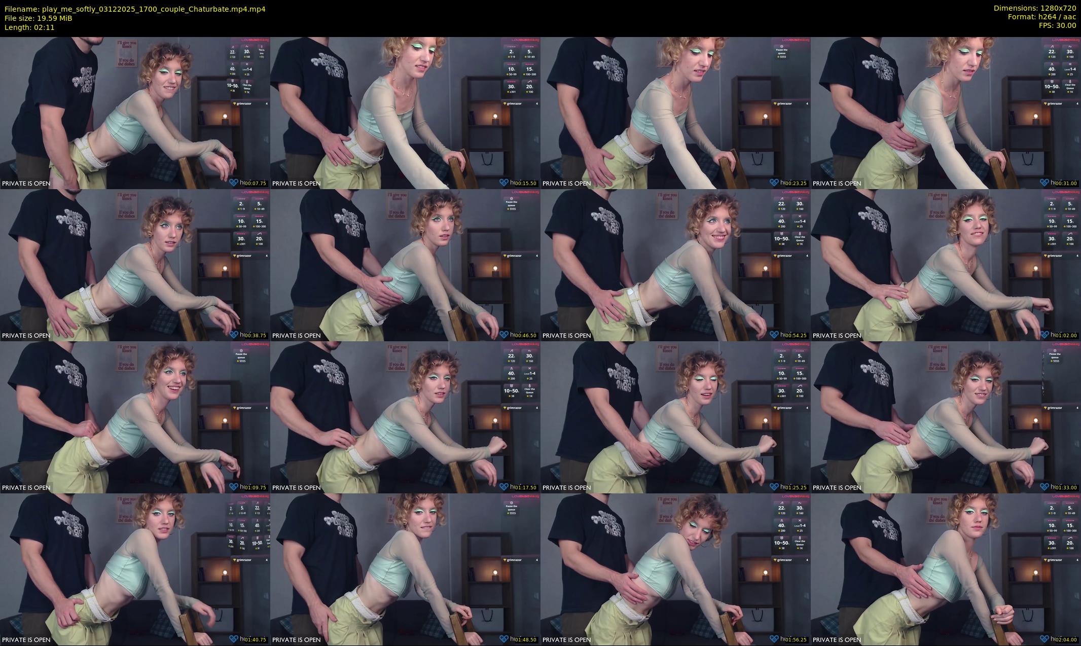 play_me_softly — 3 minute Chaturbate couple cam show recording, 720p, Dec 3, 2025