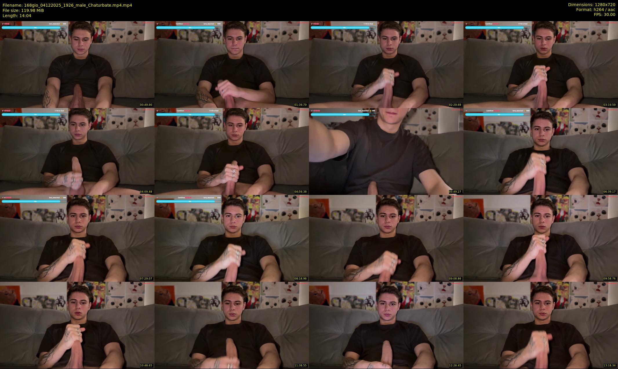 168gio — 15 minute Chaturbate male cam show recording, 720p, Dec 4, 2025