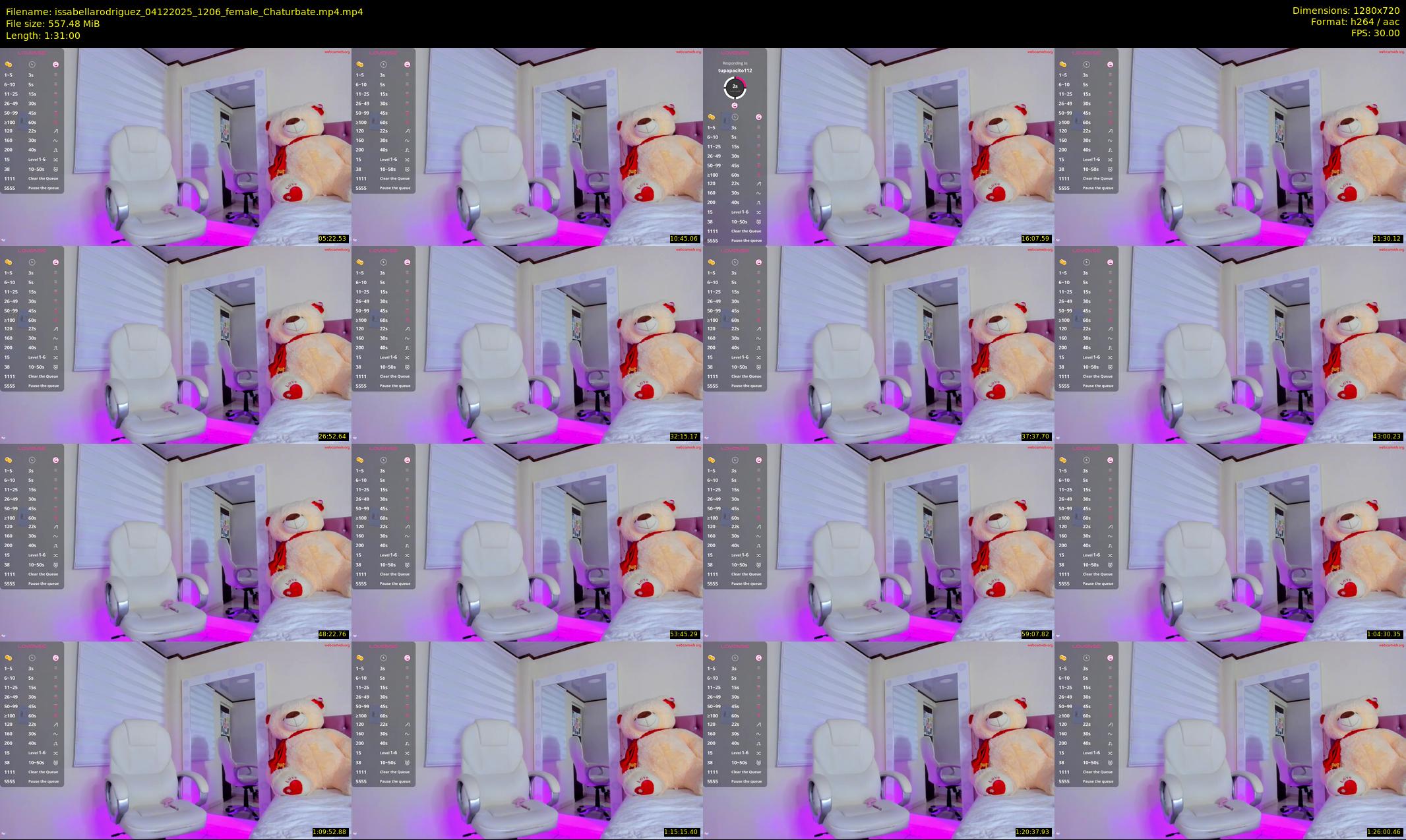 issabellarodriguez — 91 minute Chaturbate female cam show recording, 720p, Dec 4, 2025