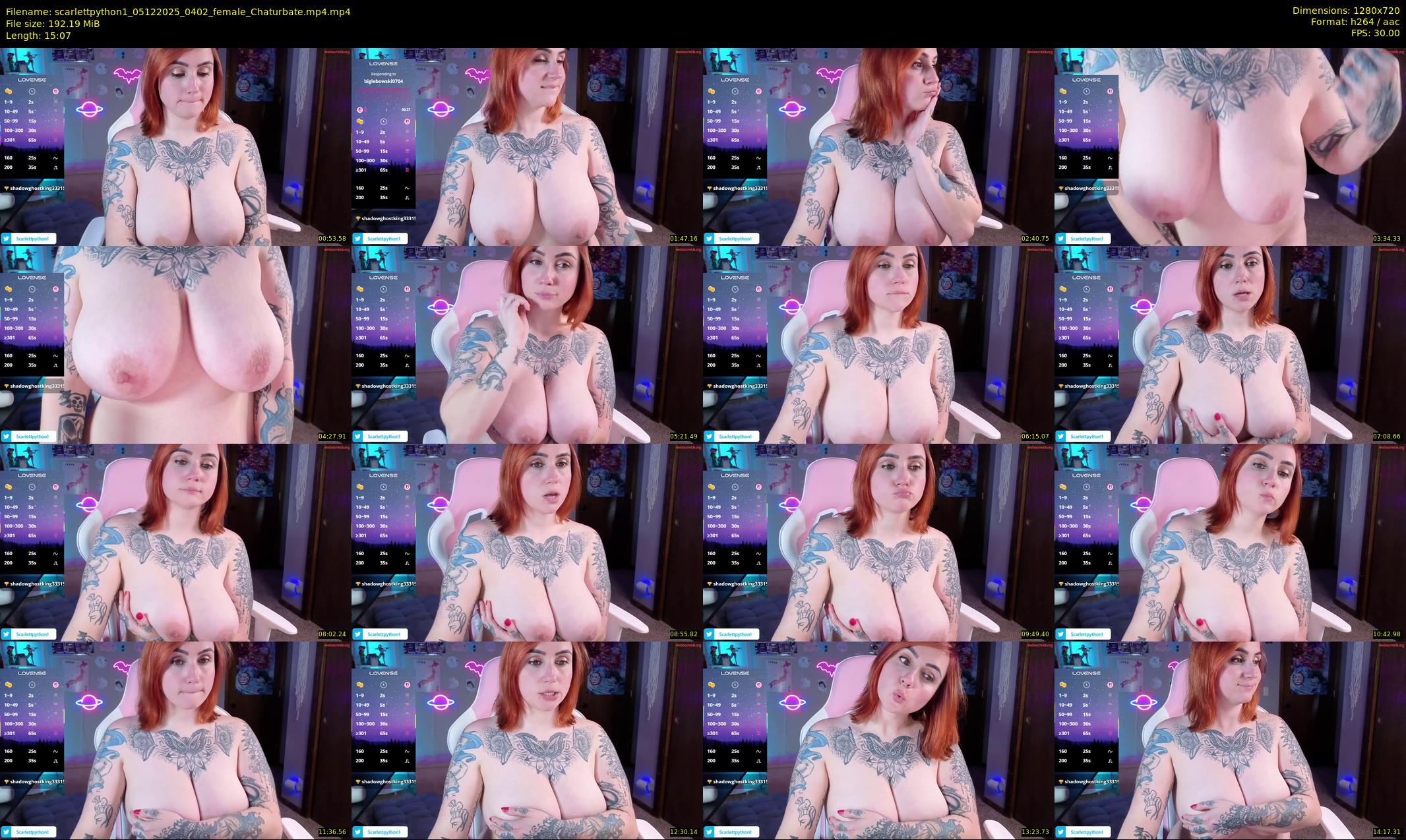 scarlettpython1 — 16 minute Chaturbate female cam show recording, 720p, Dec 5, 2025
