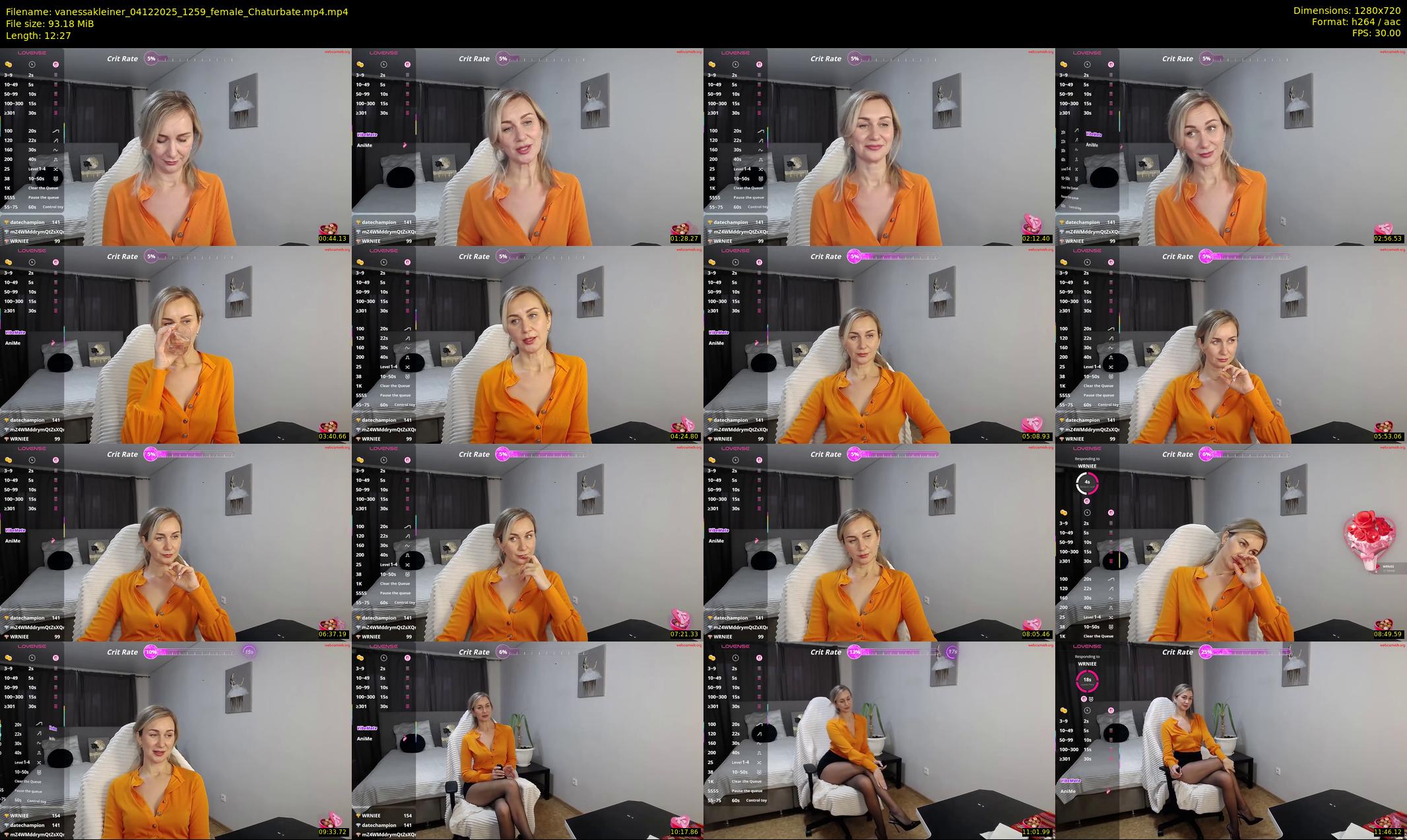 vanessakleiner — 13 minute Chaturbate female cam show recording, 720p, Dec 4, 2025