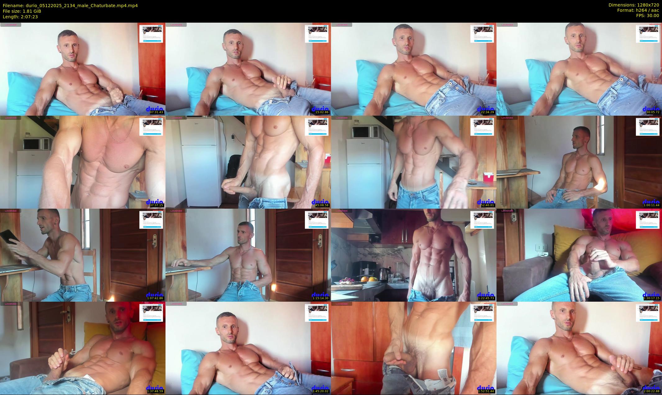 durio — 128 minute Chaturbate male cam show recording, 720p, Dec 5, 2025