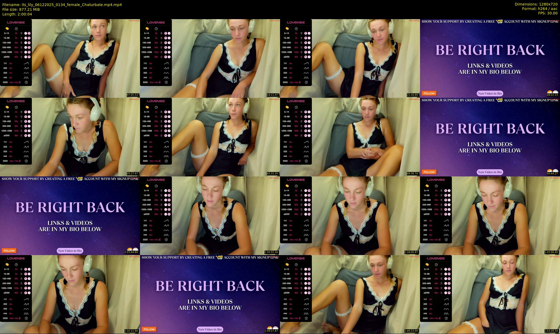 its_lily — 121 minute Chaturbate female cam show recording, 720p, Dec 6, 2025
