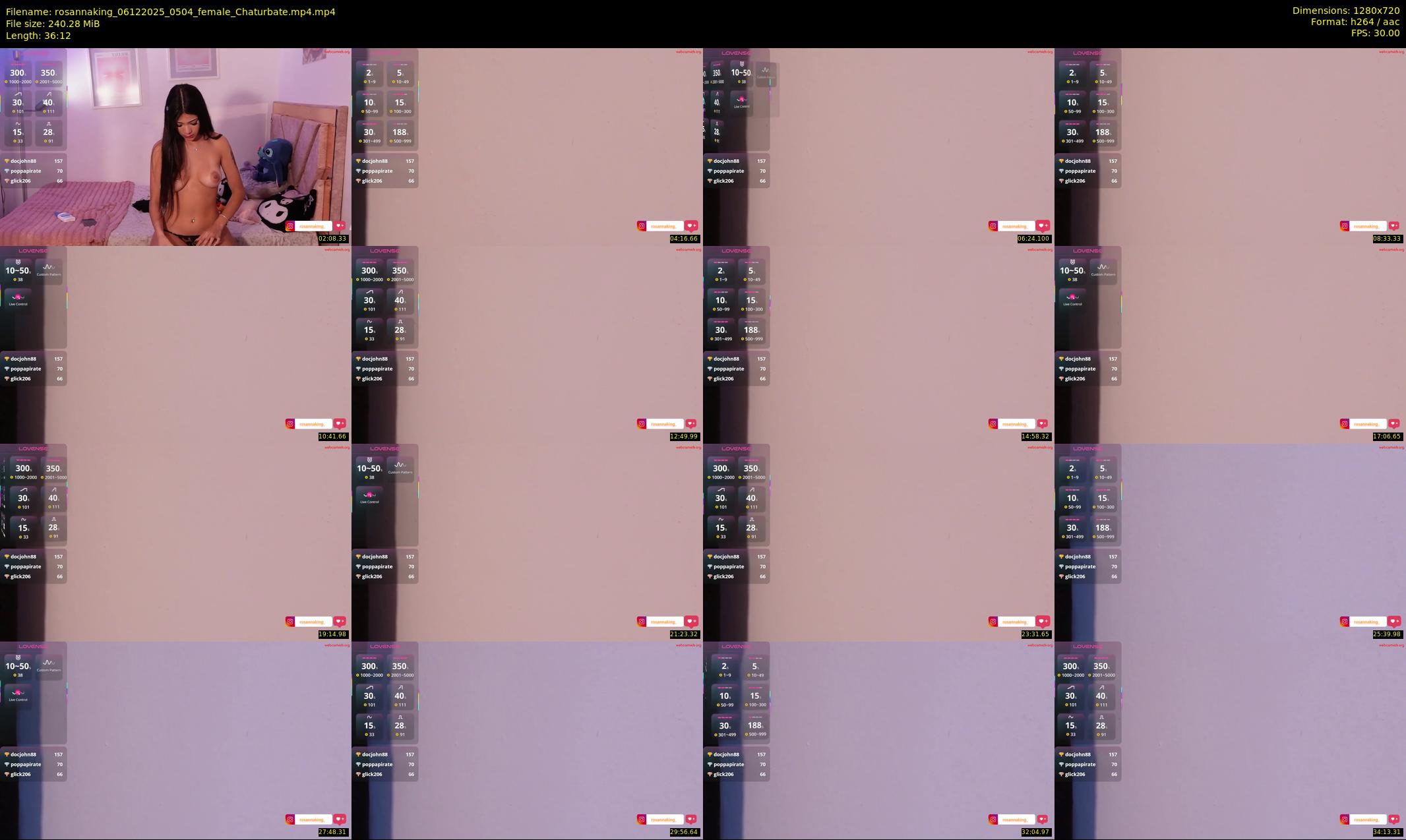 rosannaking — 37 minute Chaturbate female cam show recording, 720p, Dec 6, 2025