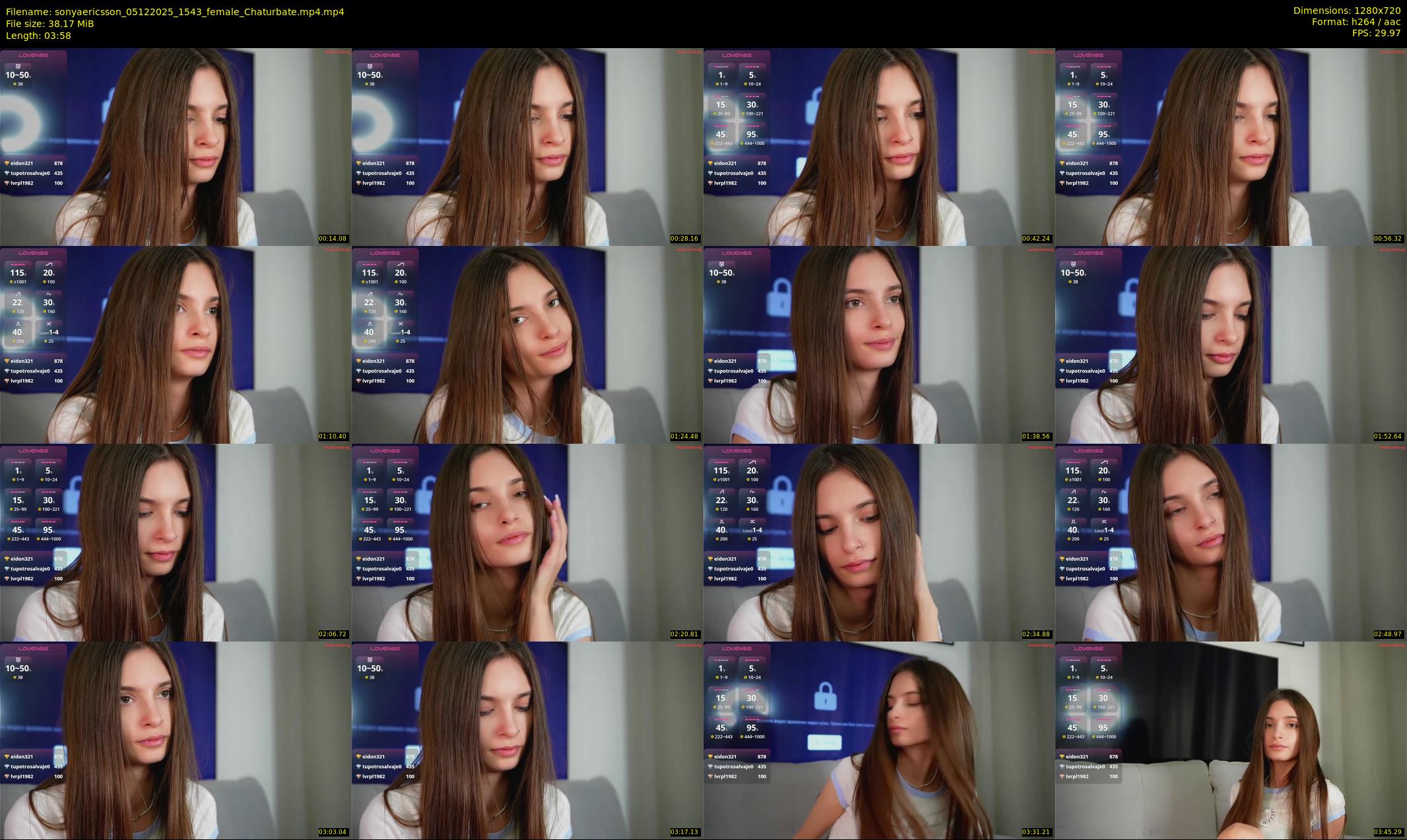 sonyaericsson — 4 minute Chaturbate female cam show recording, 720p, Dec 5, 2025