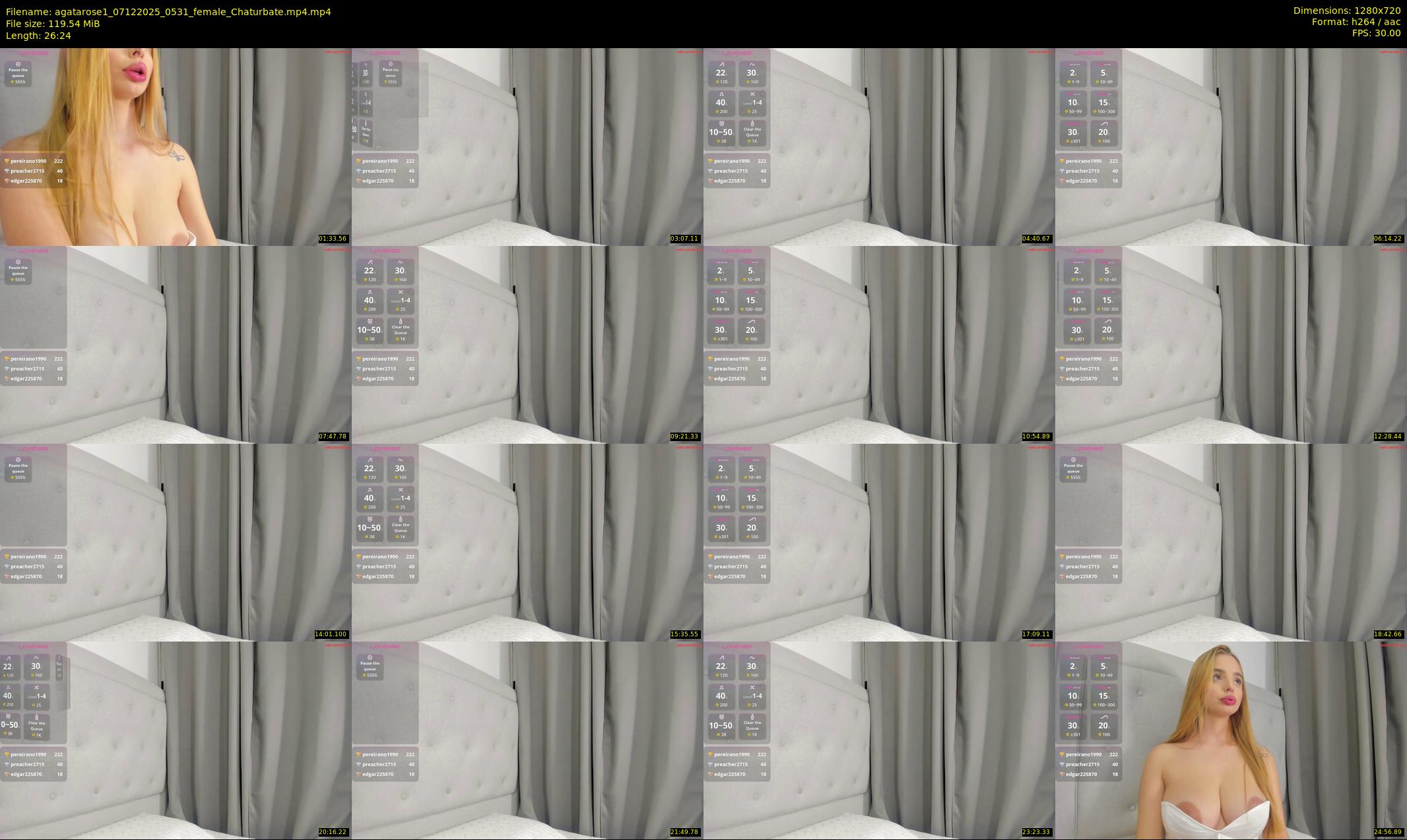 agatarose1 — 27 minute Chaturbate female cam show recording, 720p, Dec 7, 2025