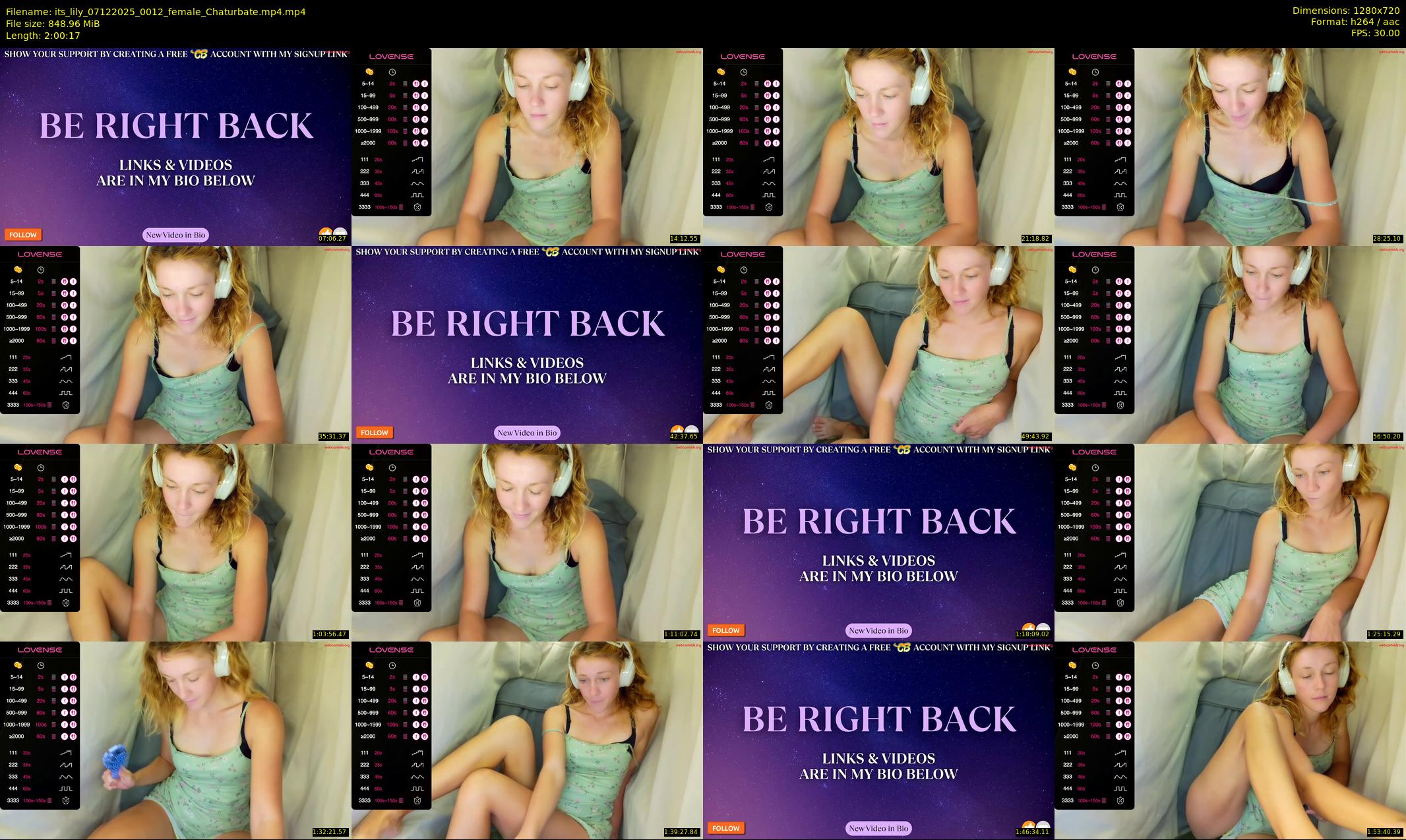 its_lily — 121 minute Chaturbate female cam show recording, 720p, Dec 7, 2025