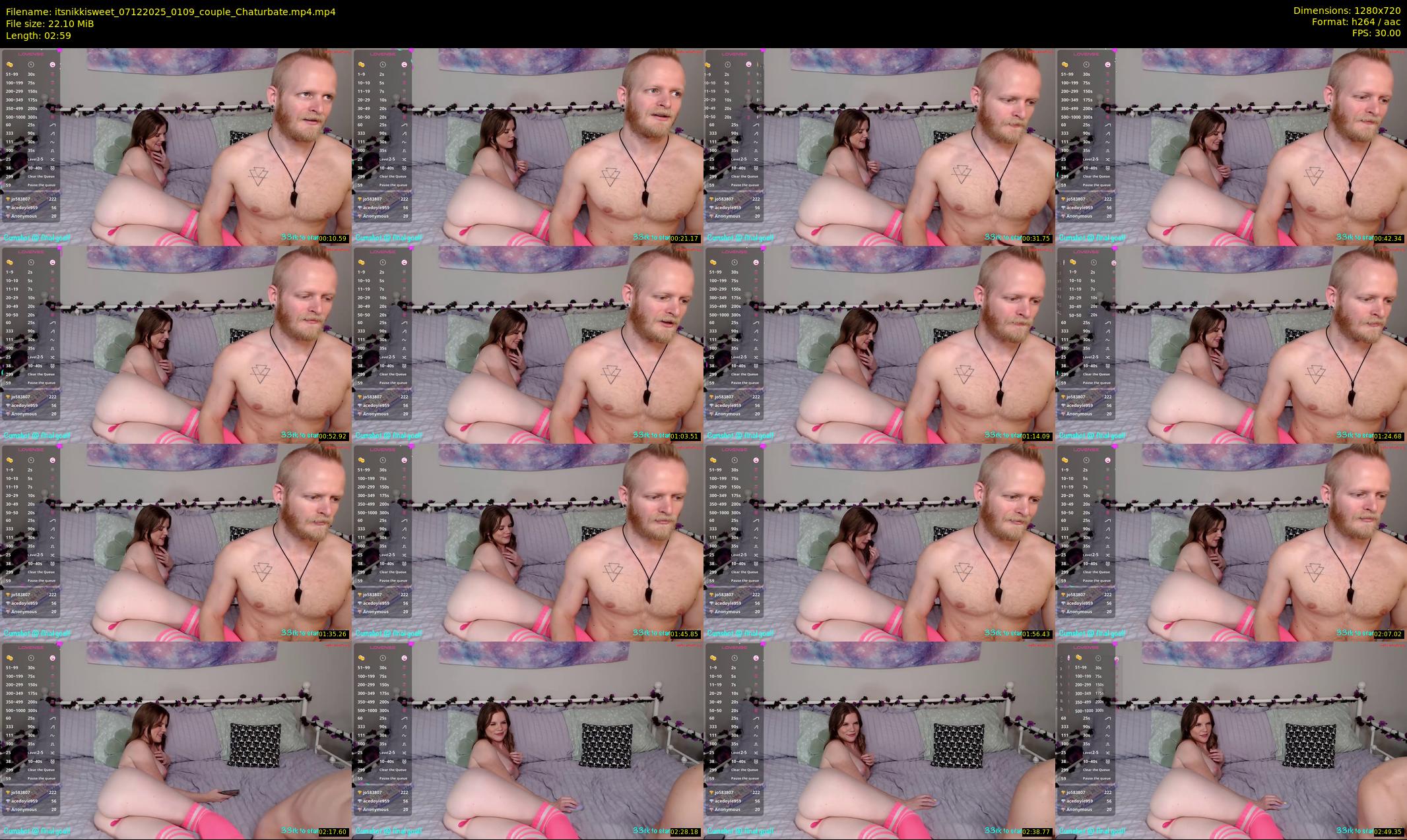 itsnikkisweet — 3 minute Chaturbate couple cam show recording, 720p, Dec 7, 2025