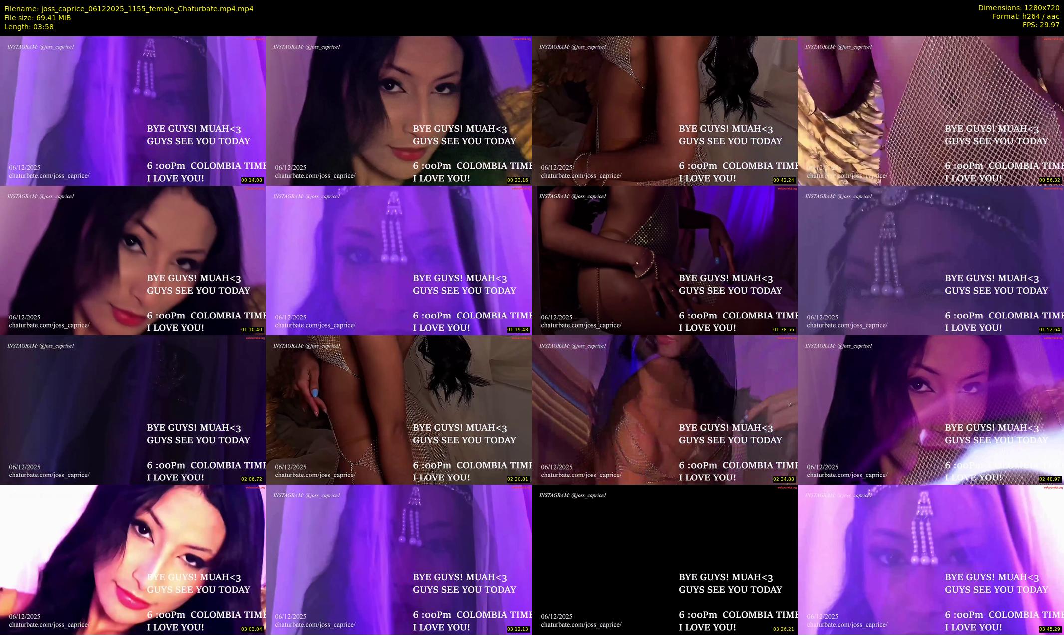 joss_caprice — 4 minute Chaturbate female cam show recording, 720p, Dec 6, 2025