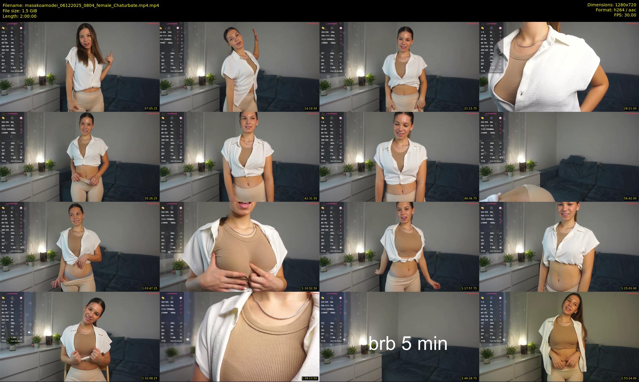 masakoamodei — 120 minute Chaturbate female cam show recording, 720p, Dec 6, 2025