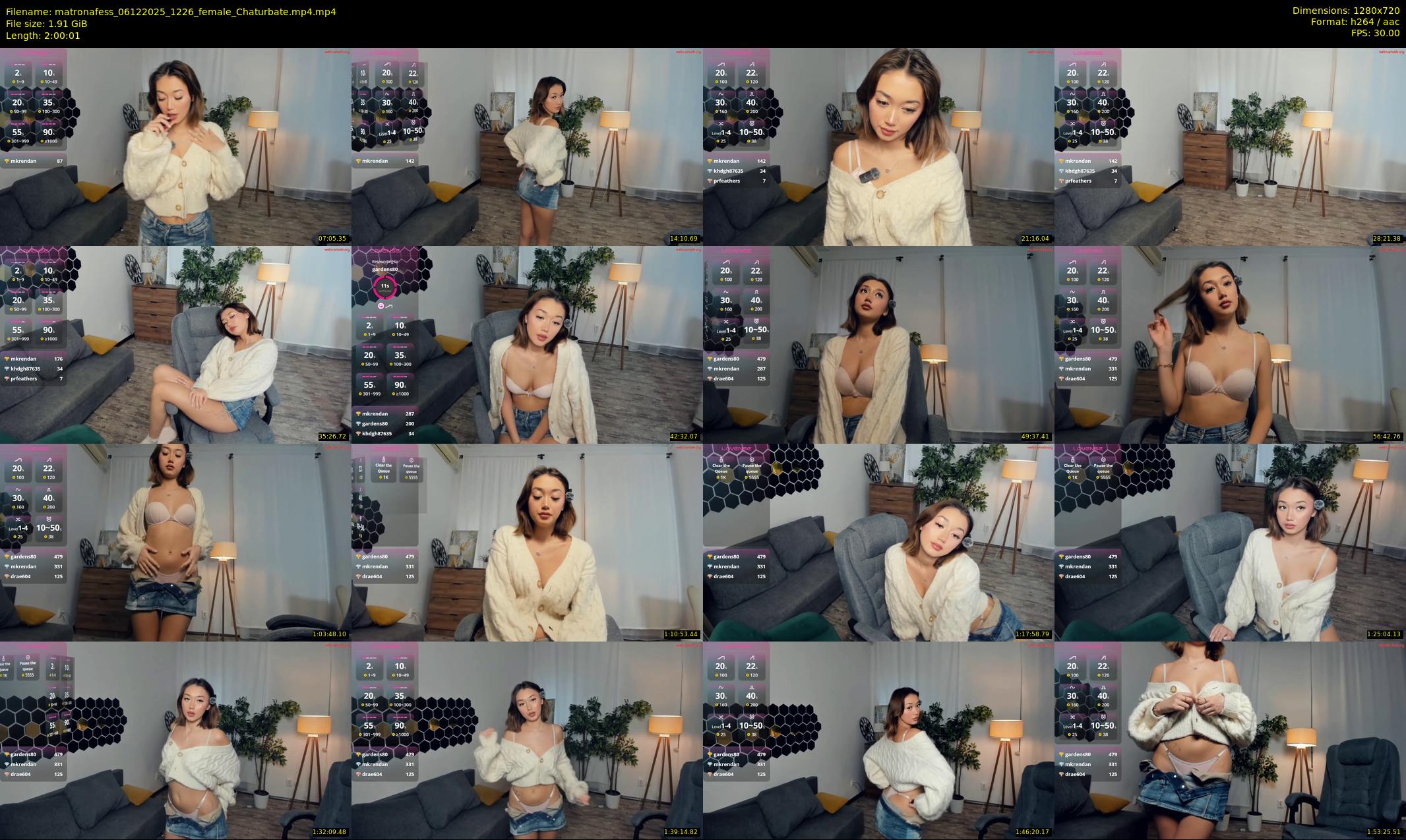 matronafess — 121 minute Chaturbate female cam show recording, 720p, Dec 6, 2025