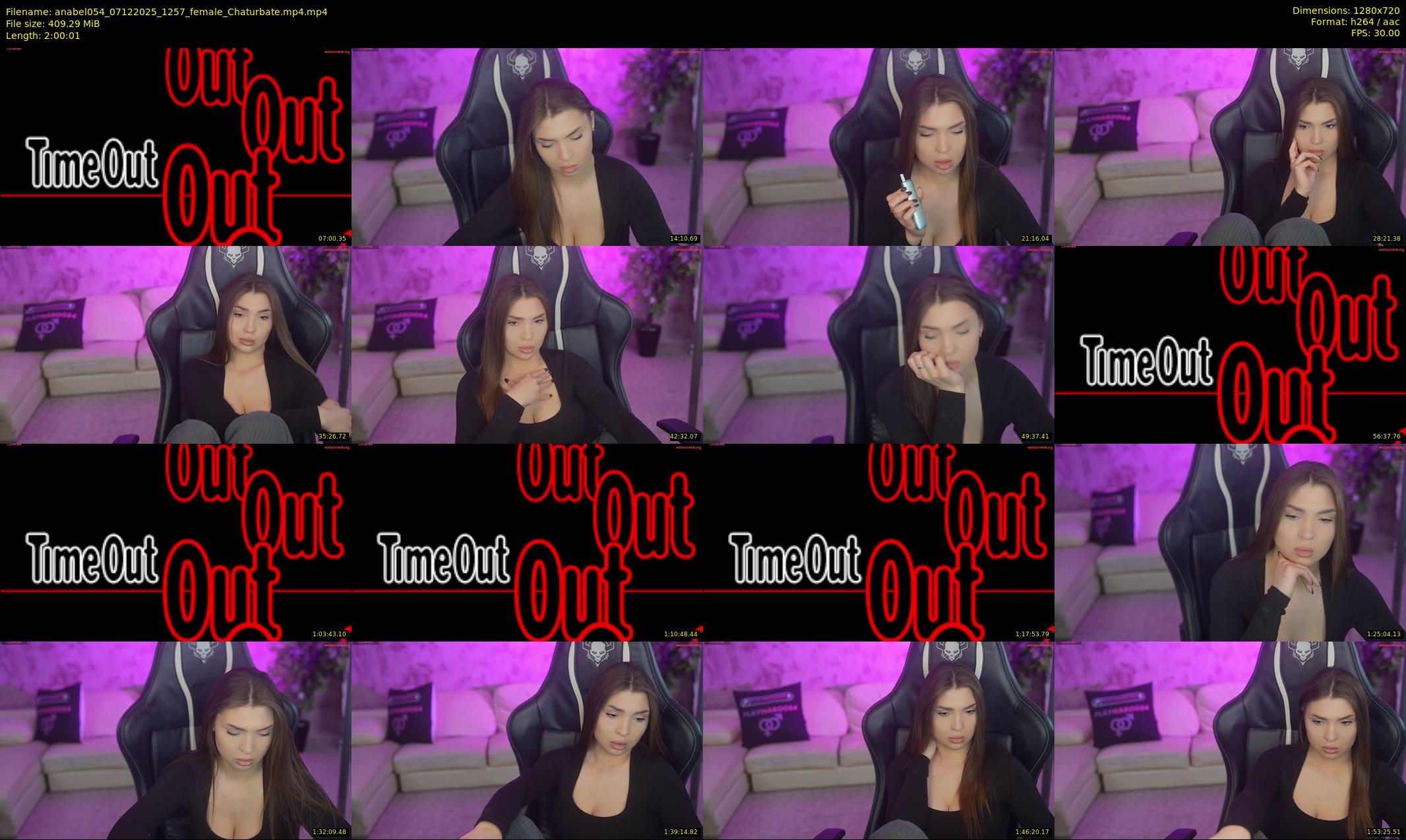 anabel054 — 121 minute Chaturbate female cam show recording, 720p, Dec 7, 2025