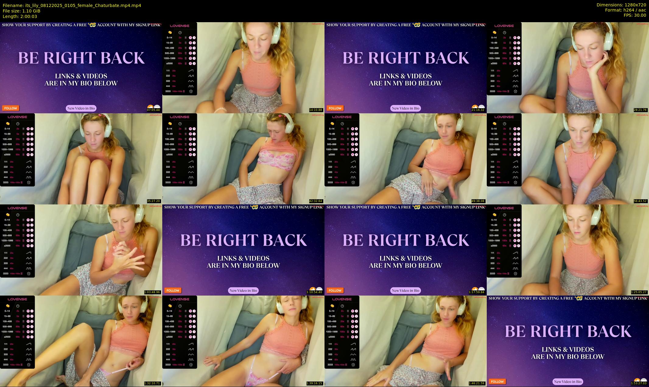 its_lily — 121 minute Chaturbate female cam show recording, 720p, Dec 8, 2025