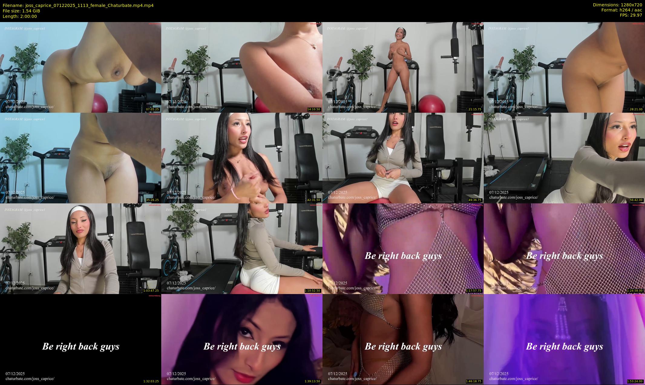 joss_caprice — 120 minute Chaturbate female cam show recording, 720p, Dec 7, 2025