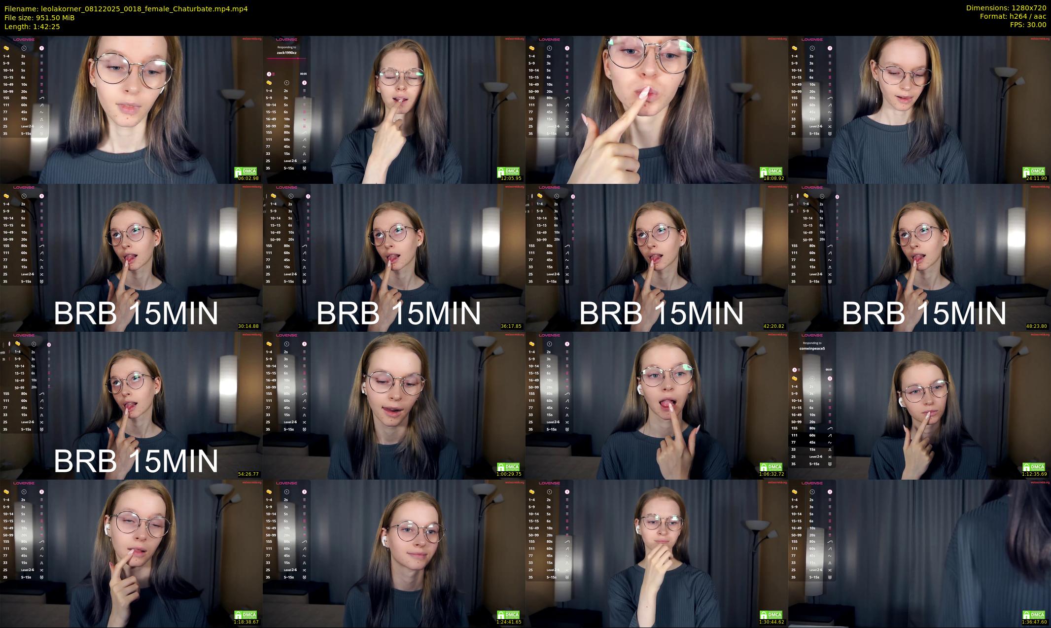 leolakorner — 103 minute Chaturbate female cam show recording, 720p, Dec 8, 2025