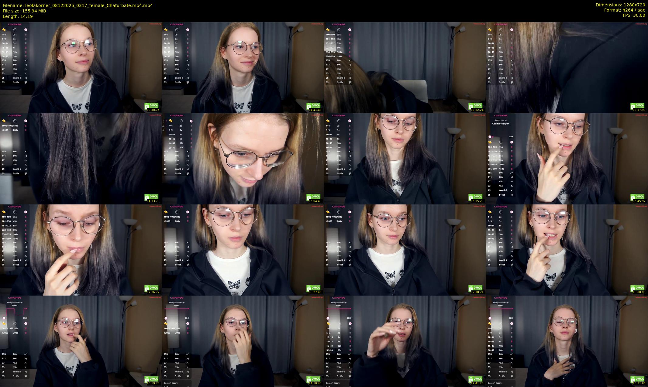 leolakorner — 15 minute Chaturbate female cam show recording, 720p, Dec 8, 2025