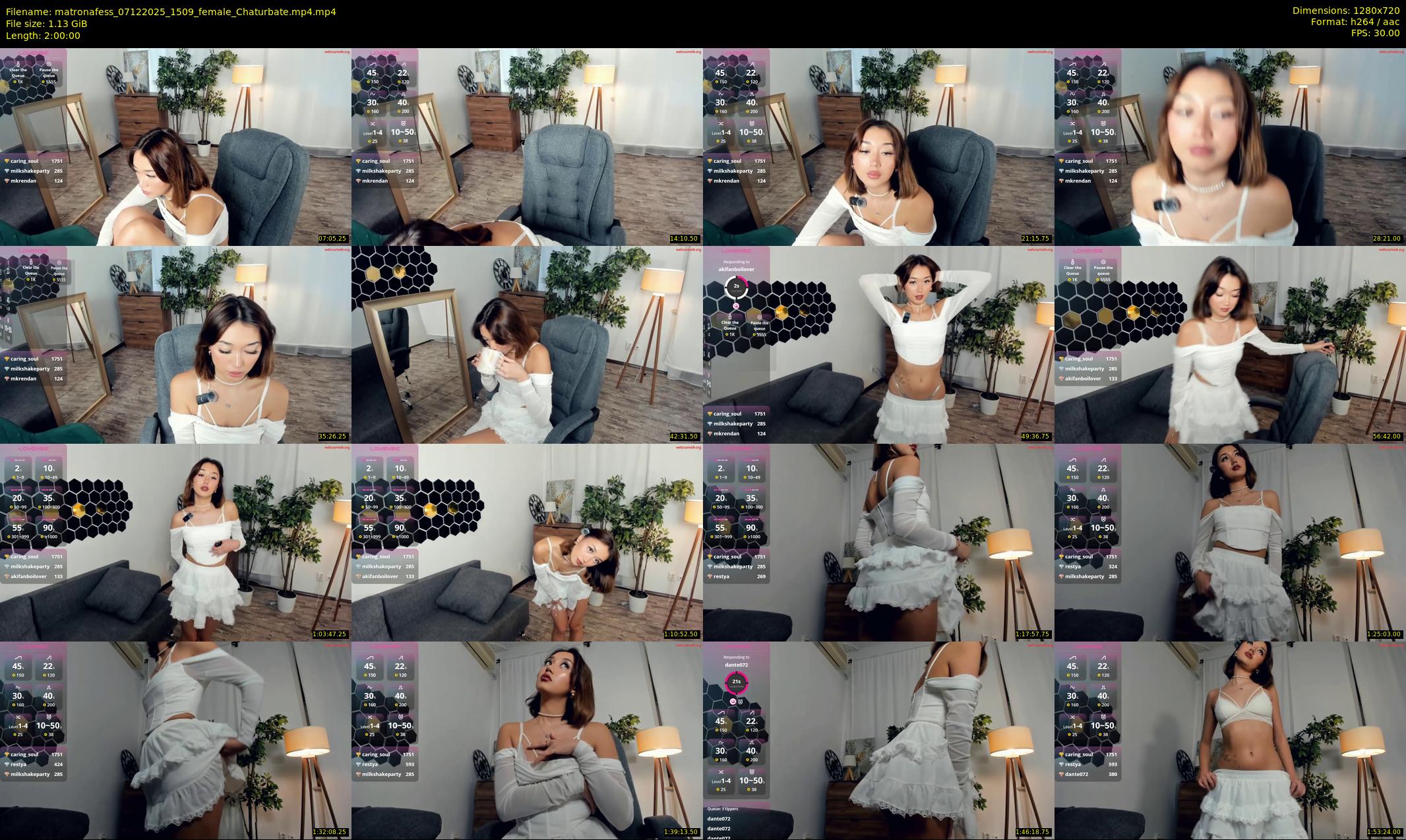 matronafess — 120 minute Chaturbate female cam show recording, 720p, Dec 7, 2025