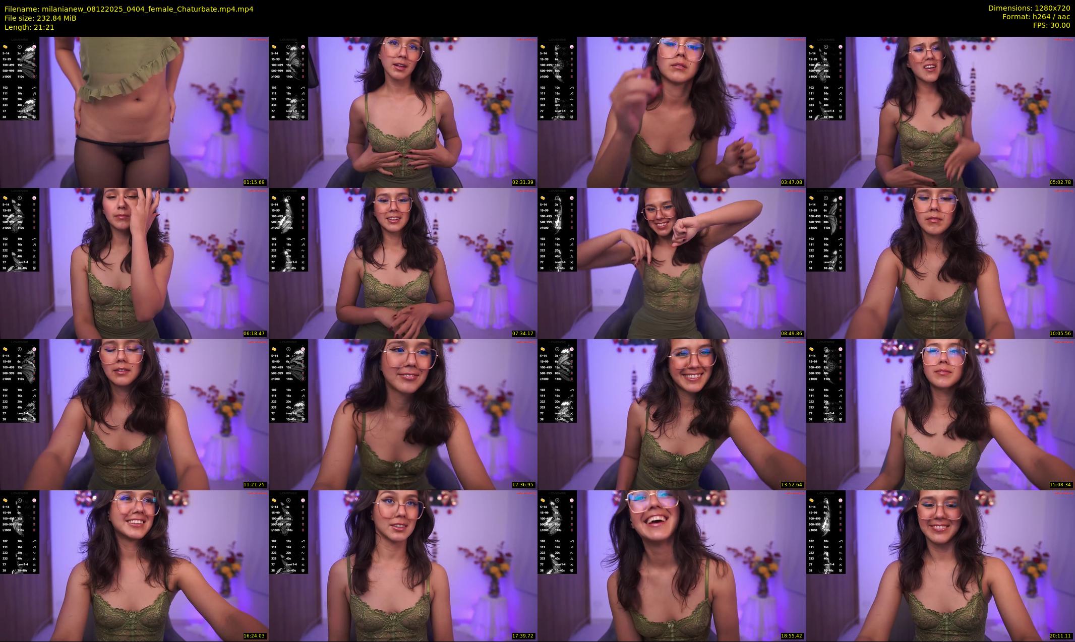 milanianew — 22 minute Chaturbate female cam show recording, 720p, Dec 8, 2025