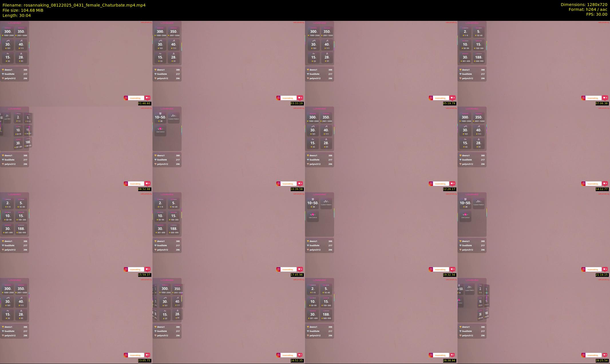 rosannaking — 31 minute Chaturbate female cam show recording, 720p, Dec 8, 2025