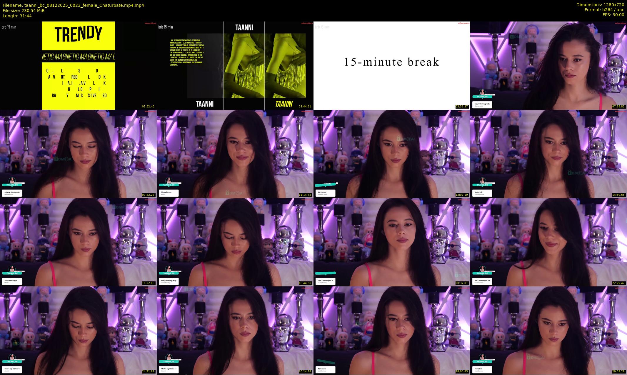 taanni_bc — 32 minute Chaturbate female cam show recording, 720p, Dec 8, 2025
