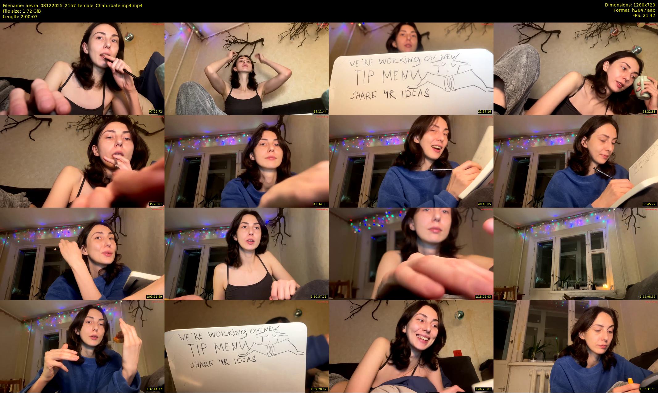 aevra — 121 minute Chaturbate female cam show recording, 720p, Dec 8, 2025
