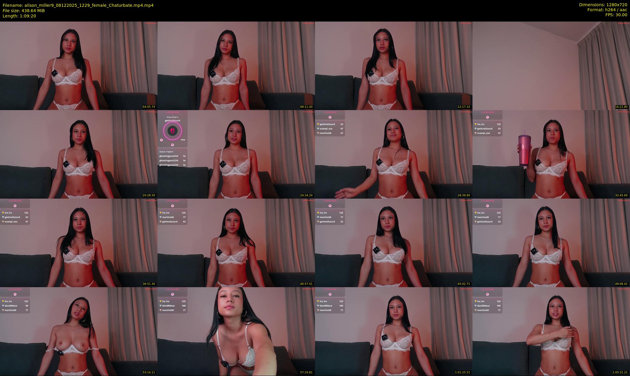 alison_miller9 — 70 minute Chaturbate female cam show recording, 720p, Dec 8, 2025