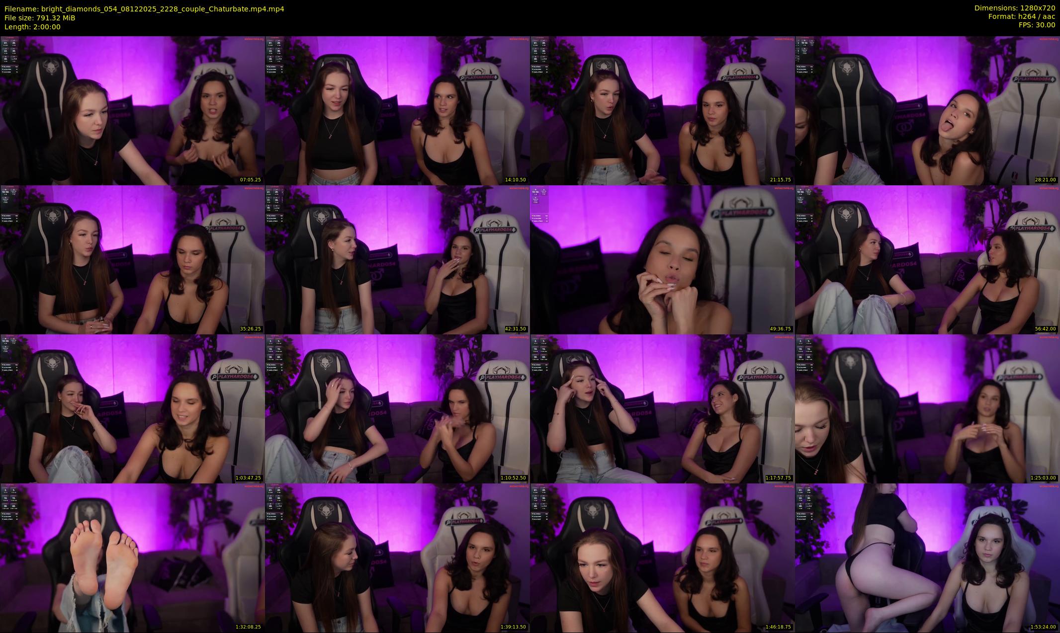 bright_diamonds_054 — 120 minute Chaturbate couple cam show recording, 720p, Dec 8, 2025