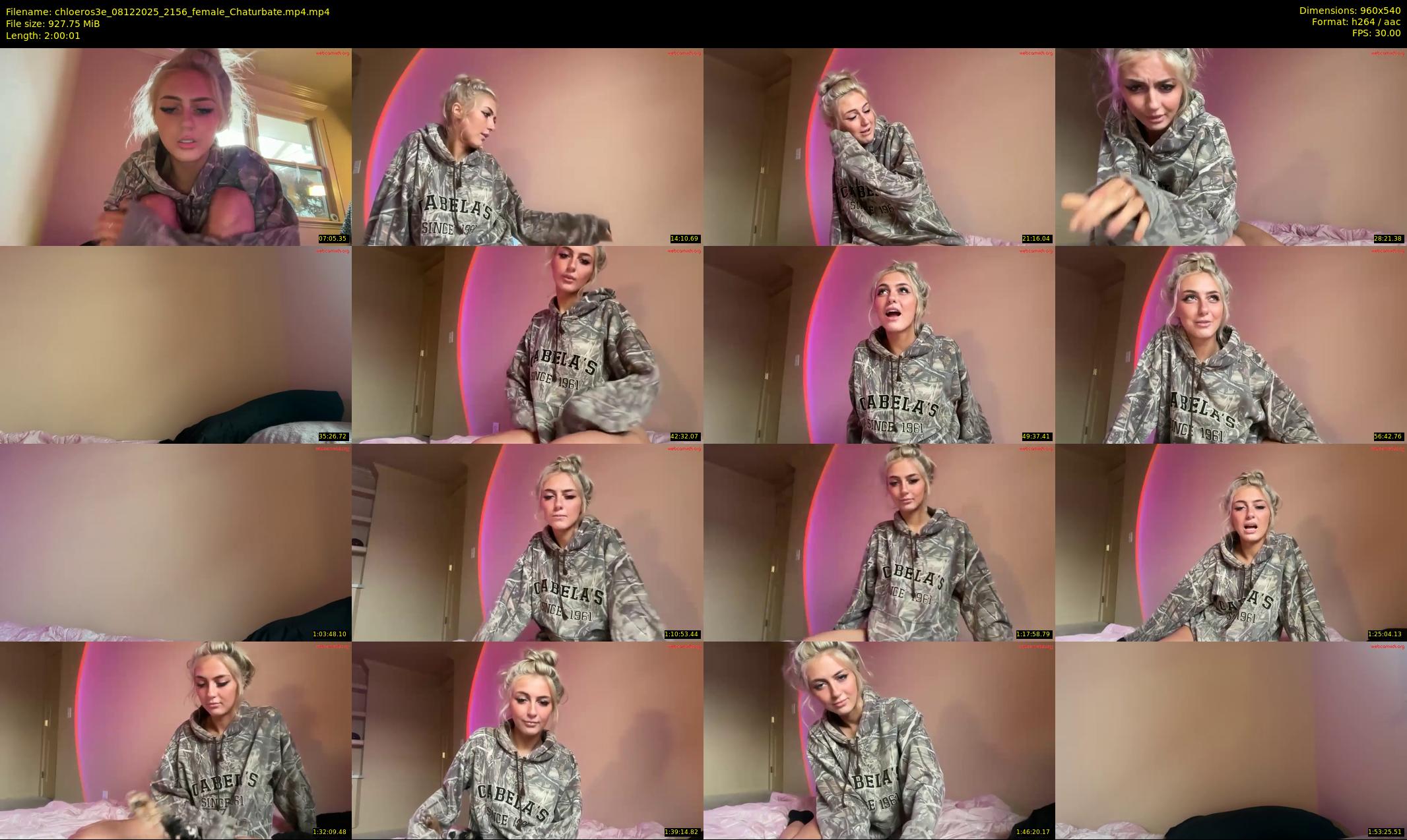 chloeros3e — 121 minute Chaturbate female cam show recording, 480p, Dec 8, 2025