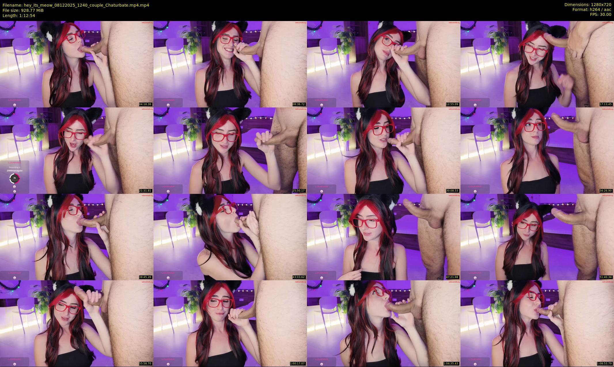 hey_its_meow — 73 minute Chaturbate couple cam show recording, 720p, Dec 8, 2025