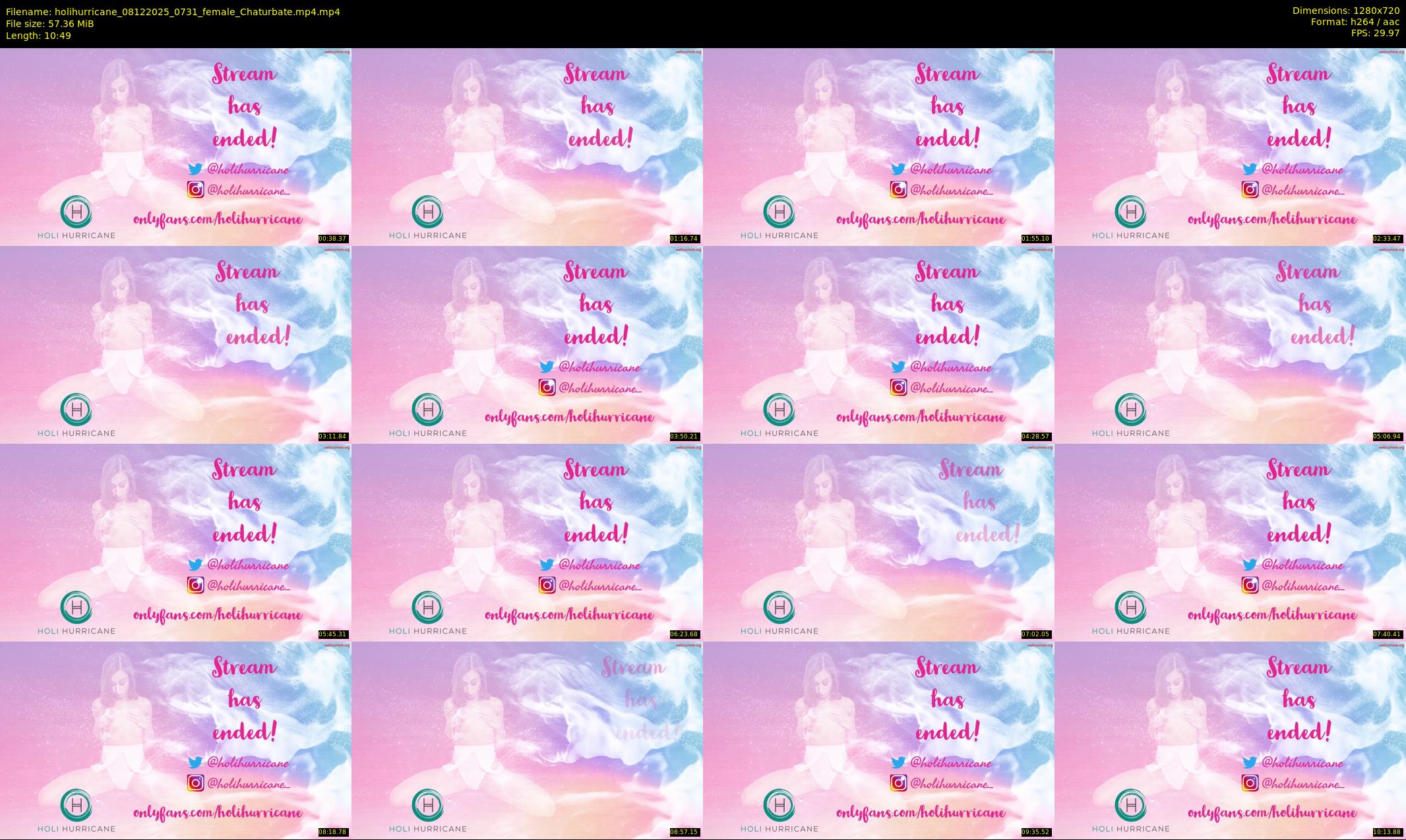 holihurricane — 11 minute Chaturbate female cam show recording, 720p, Dec 8, 2025