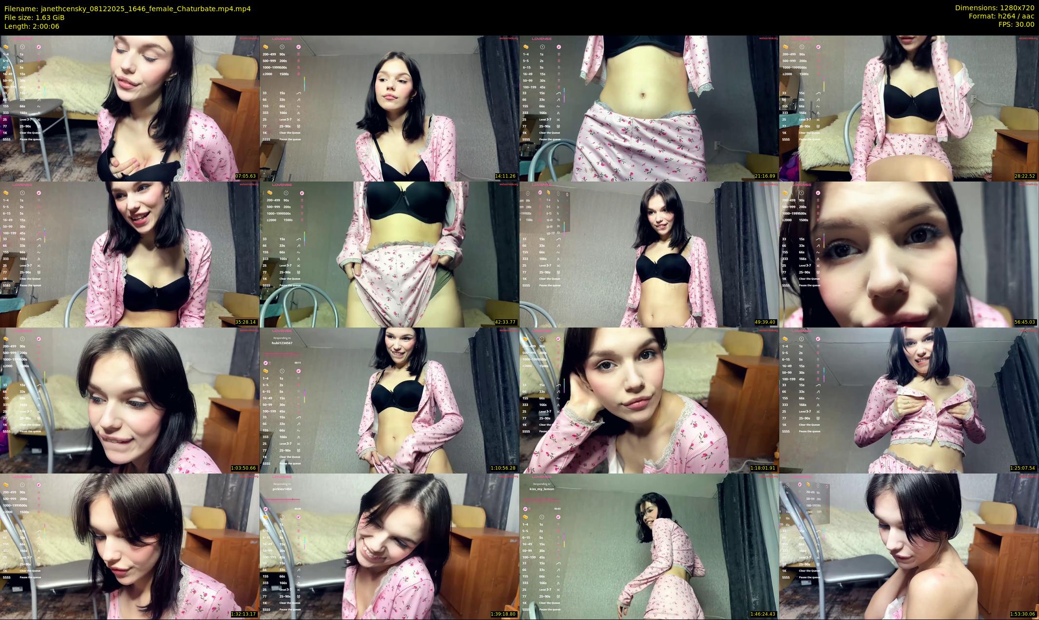 janethcensky — 121 minute Chaturbate female cam show recording, 720p, Dec 8, 2025